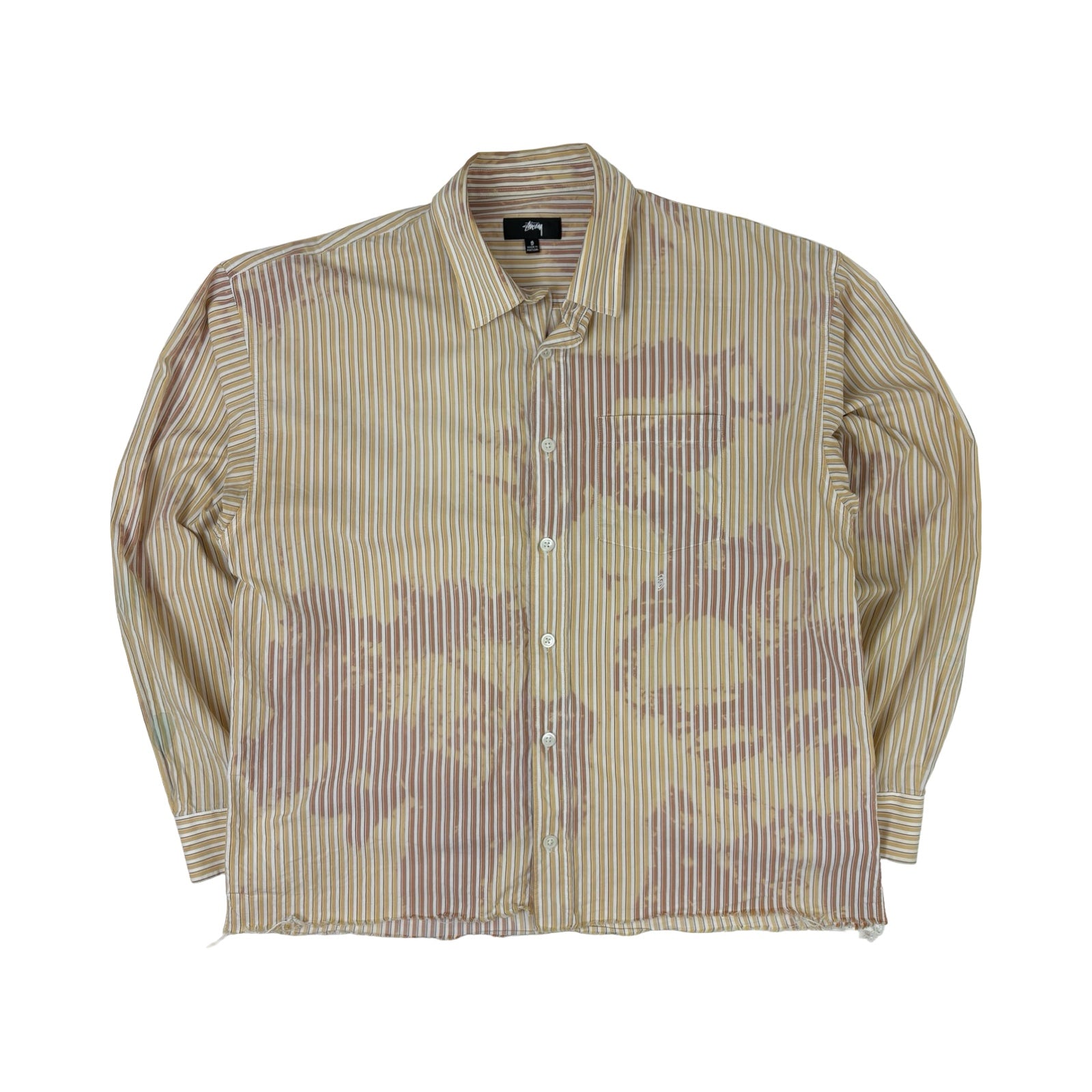 Stüssy Classic Bleached Long Sleeve Shirt Yellow