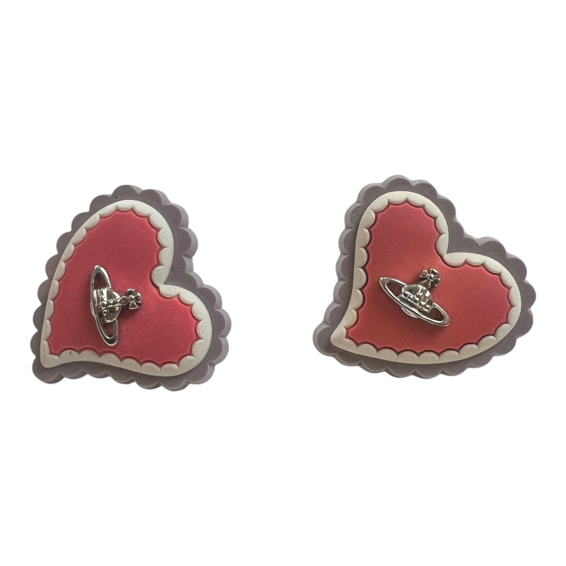 Vivienne Westwood Large Silicone Heart Logo Earrings