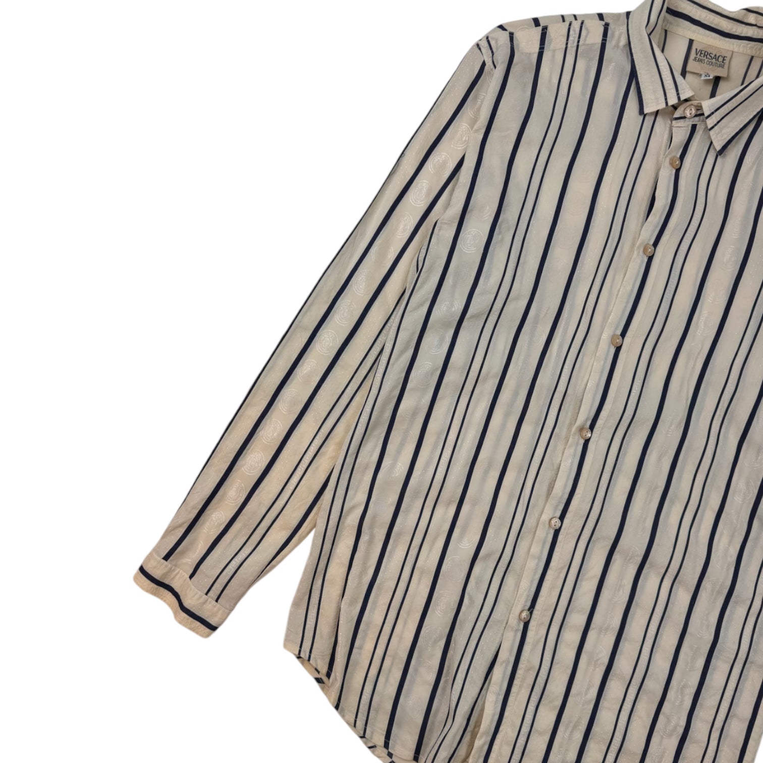 Vintage Versace Jeans Medusa Striped Button Up Shirt