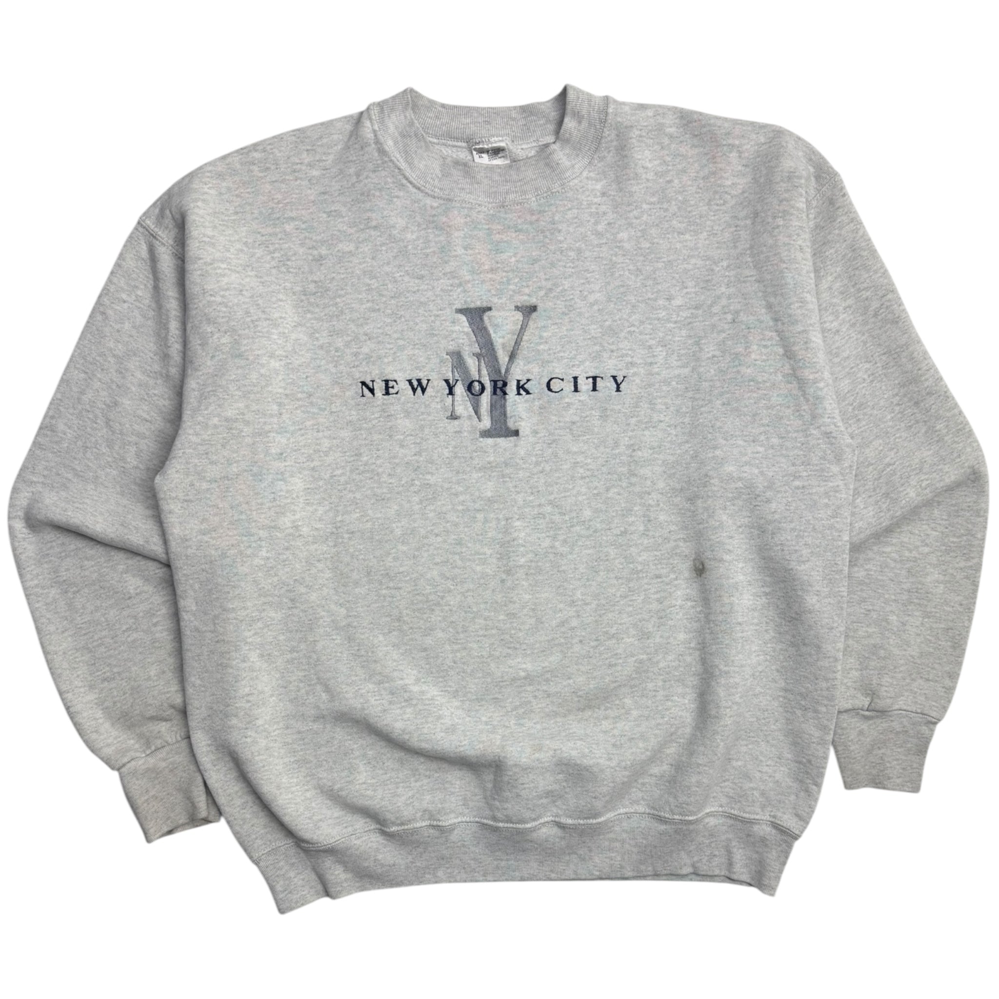 Vintage New York City Embroidered Crewneck Grey