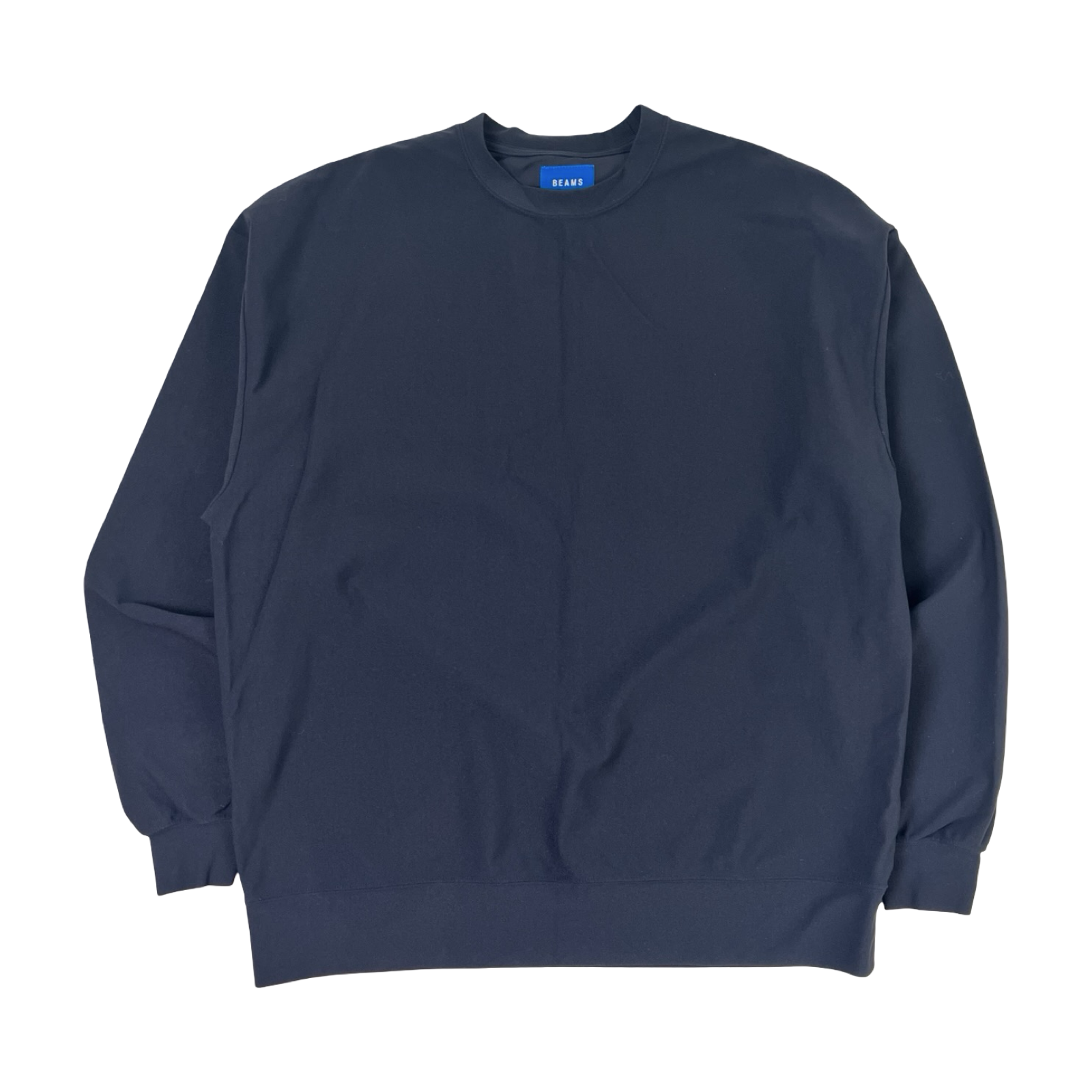 Beams Boxy Cut Dropped Shoulders Crewneck Sweatshirt Navy