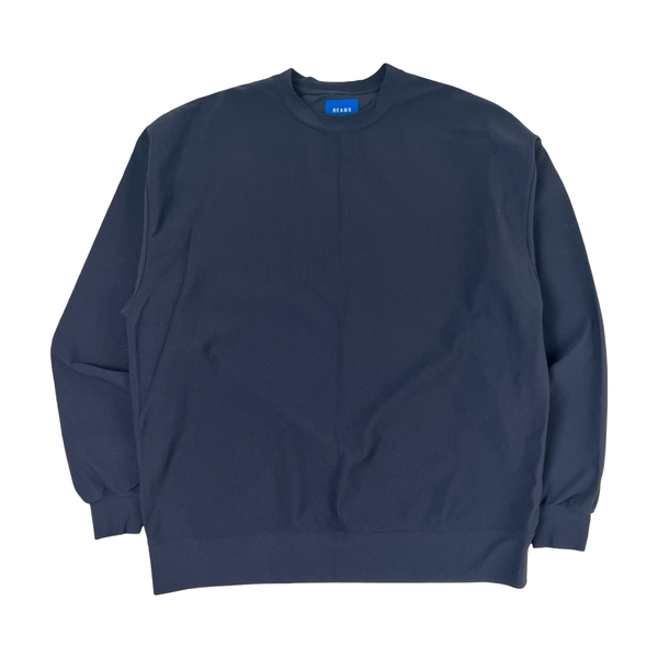 Beams Boxy Cut Dropped Shoulders Crewneck Sweatshirt Navy