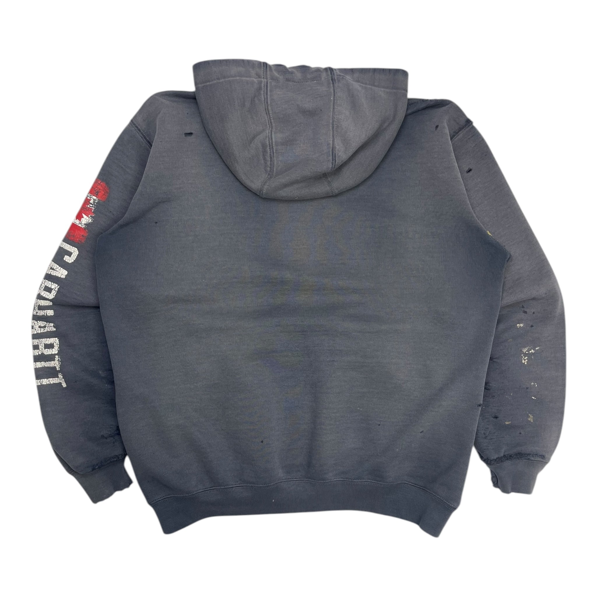 Vintage Carhartt Hooded Sweatshirt Distressed Faded Navy
