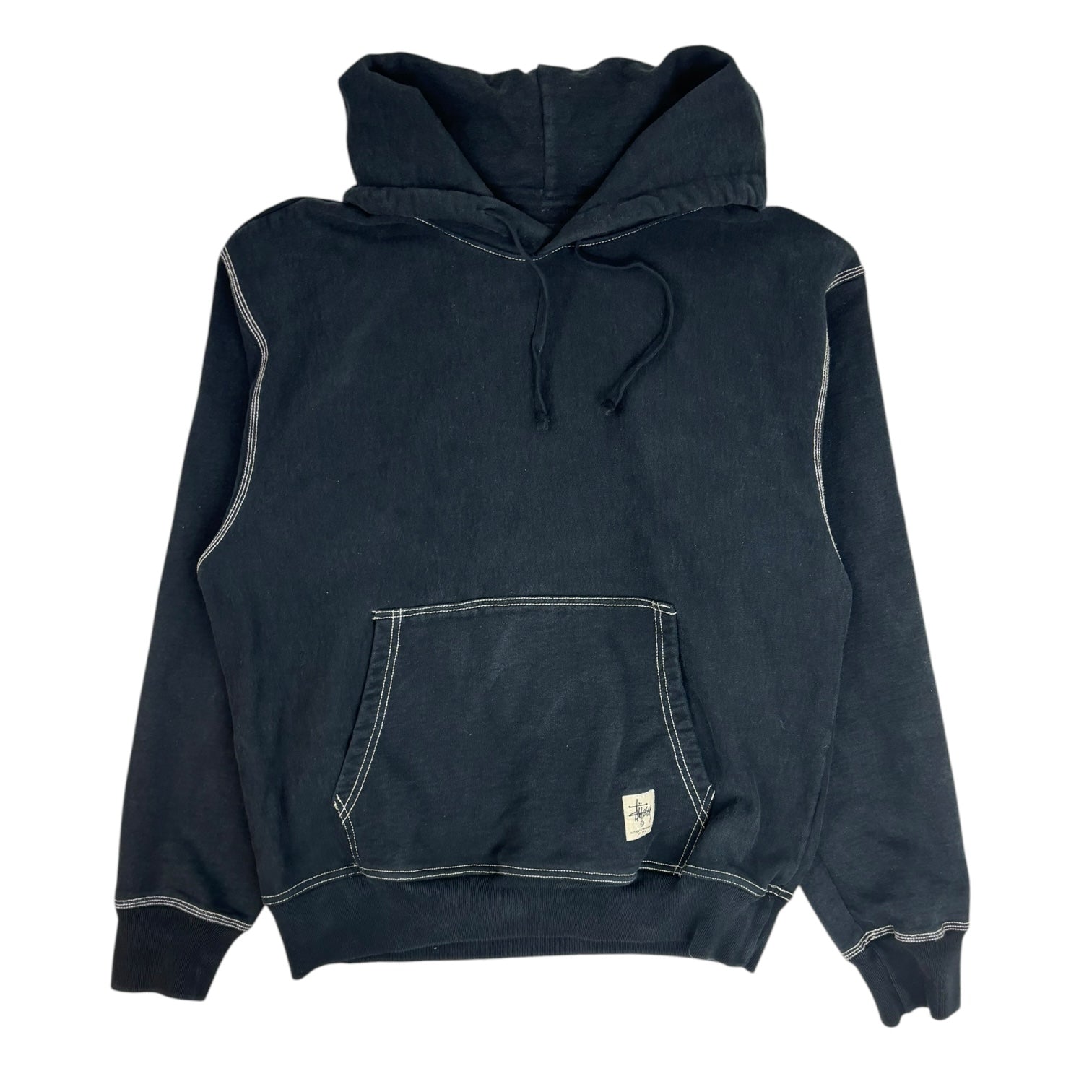 Stussy Contrast Stitch Label Hoodie Black