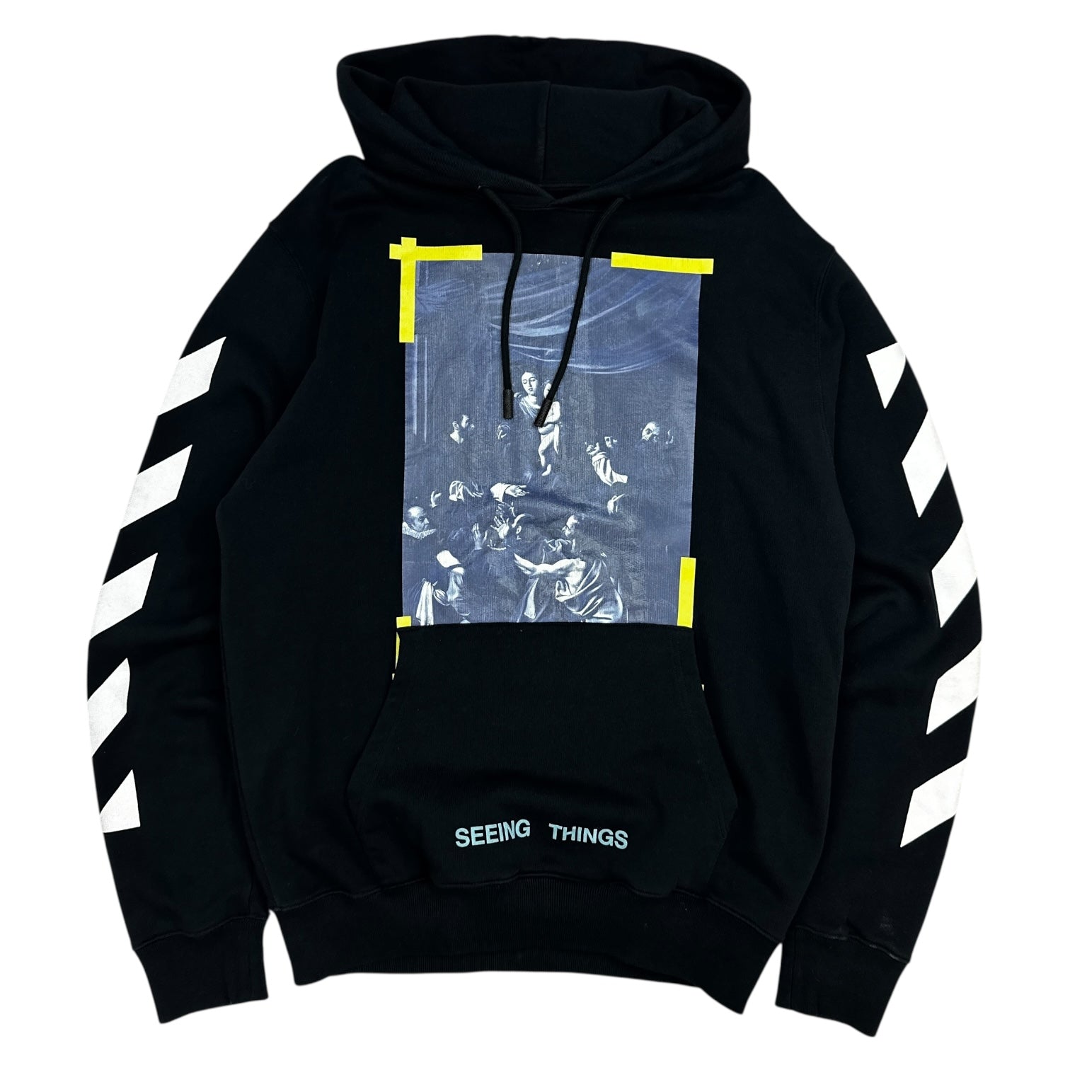 Off-White Caravaggio Diagonal Hoodie Black