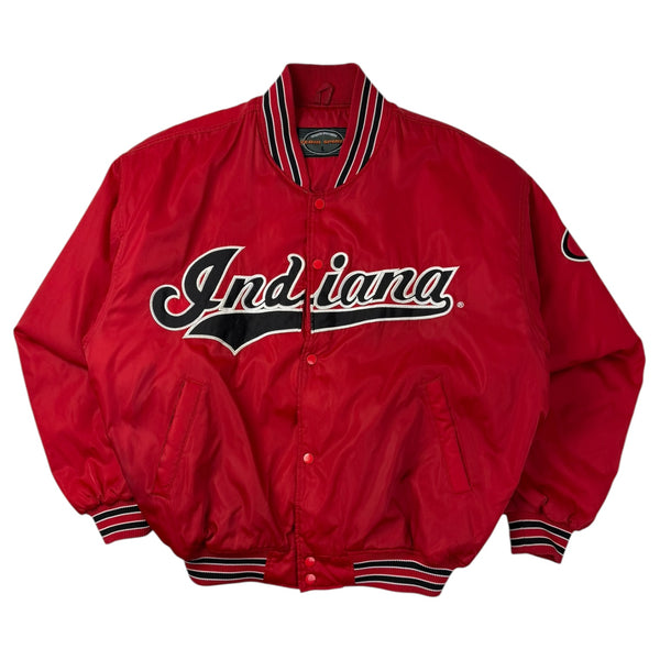 Vintage Indiana University Nylon Bomber Jacket Red