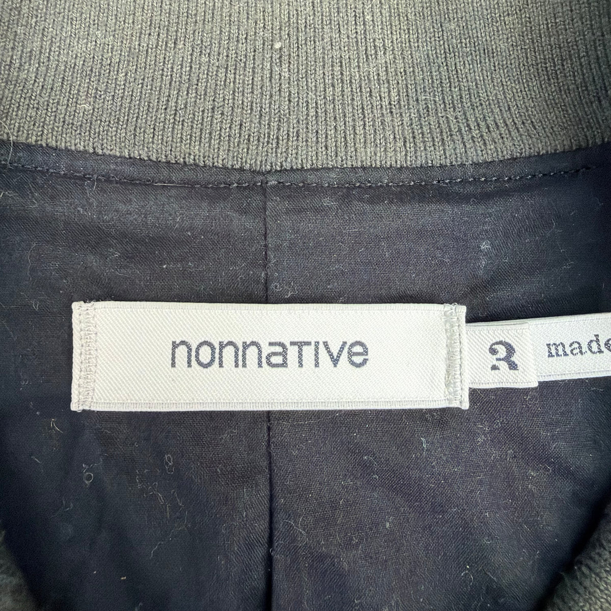 Nonnative Lightweight Leather Bomber Jacket Black