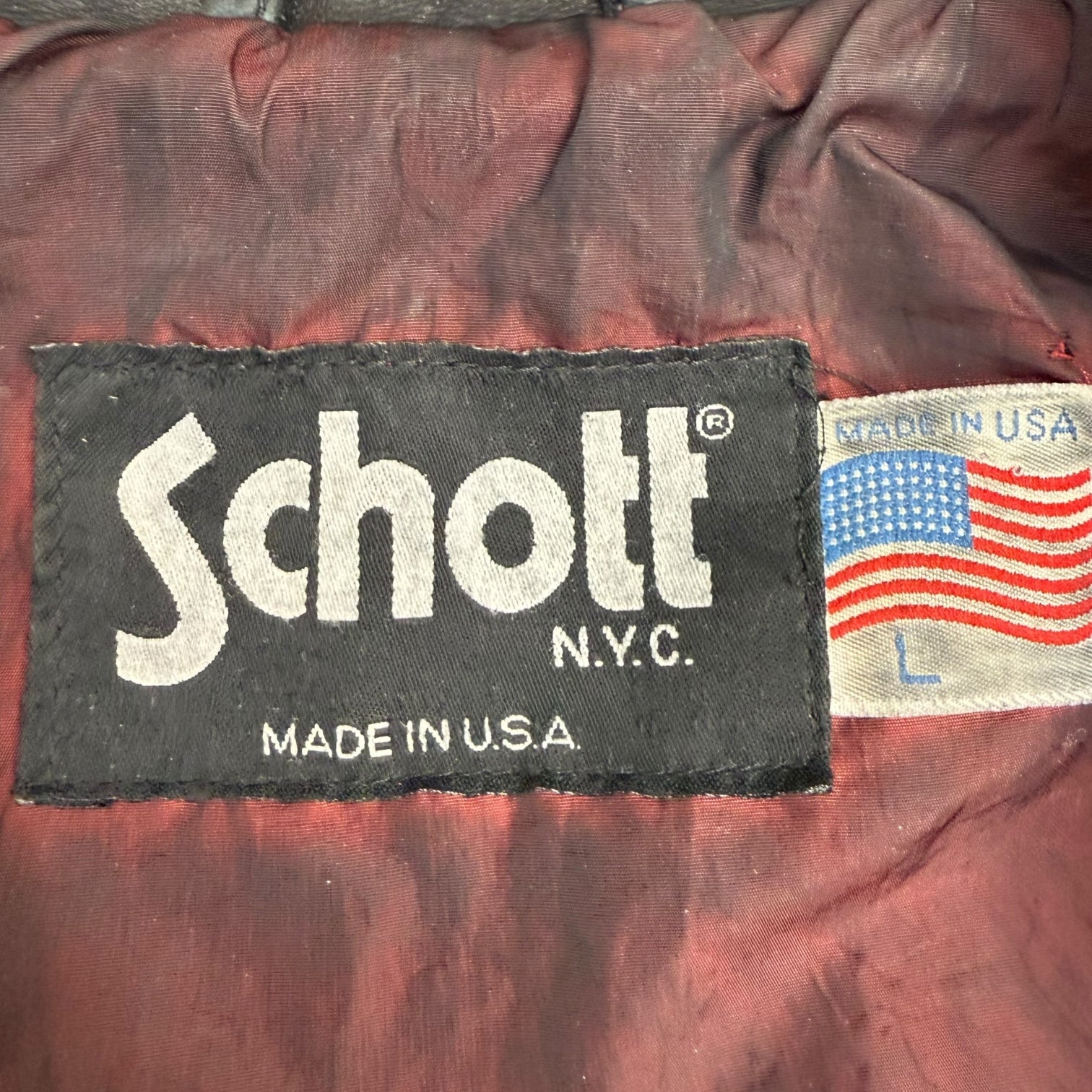 Vintage Schott NYC Leather Jacket Black