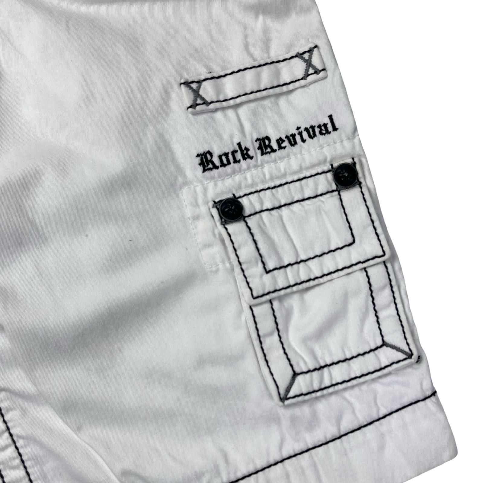 Y2K Rock Revival Embellished Shorts White