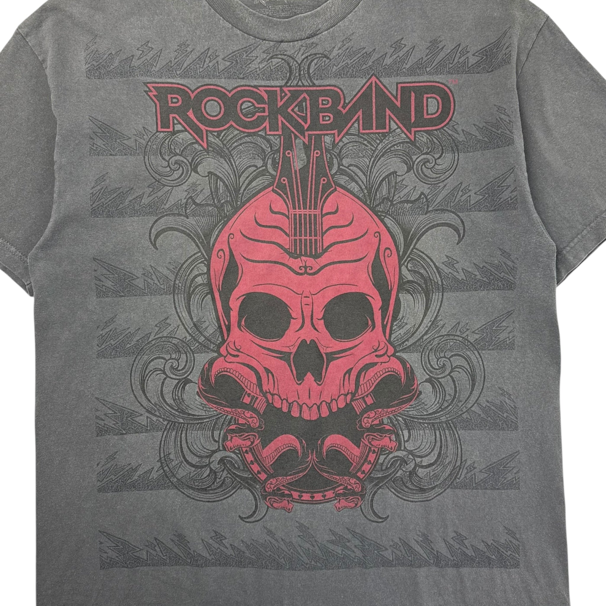 2007 Rockband Guitar Skull Gaming T-Shirt