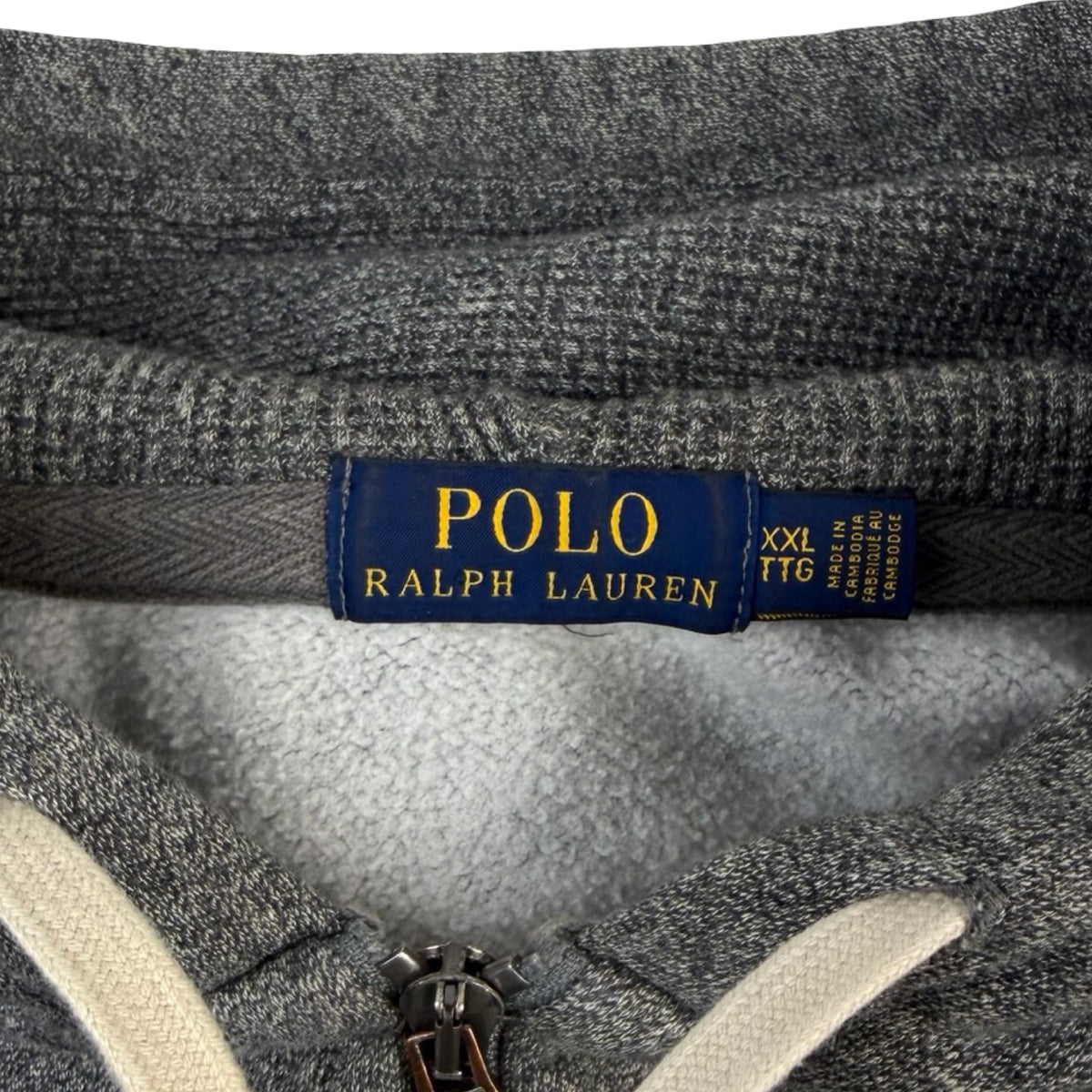 Vintage Polo Ralph Lauren Thermal Hooded Sweatshirt Grey