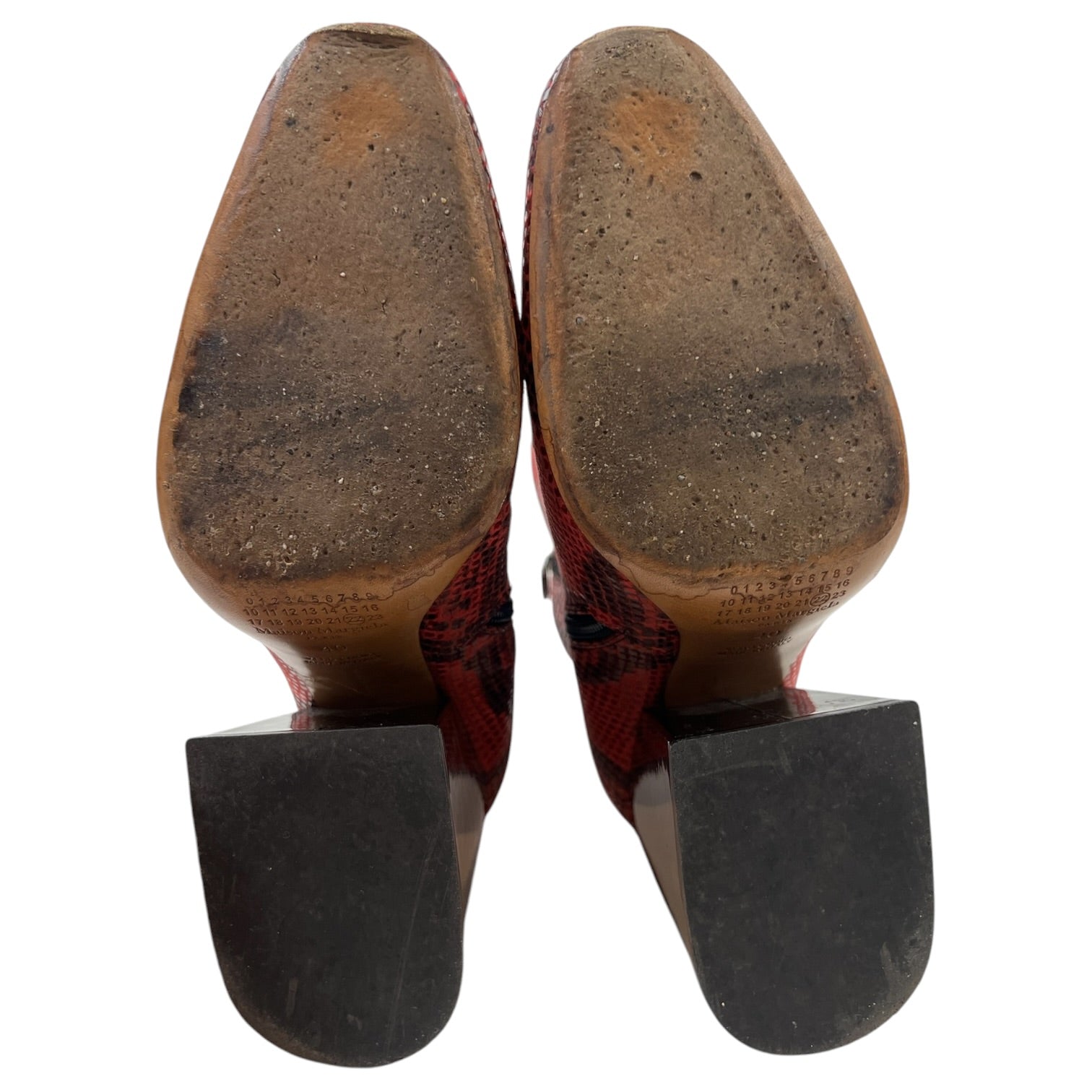 (W) Maison Margiela Ankle Boots Red Snakeskin