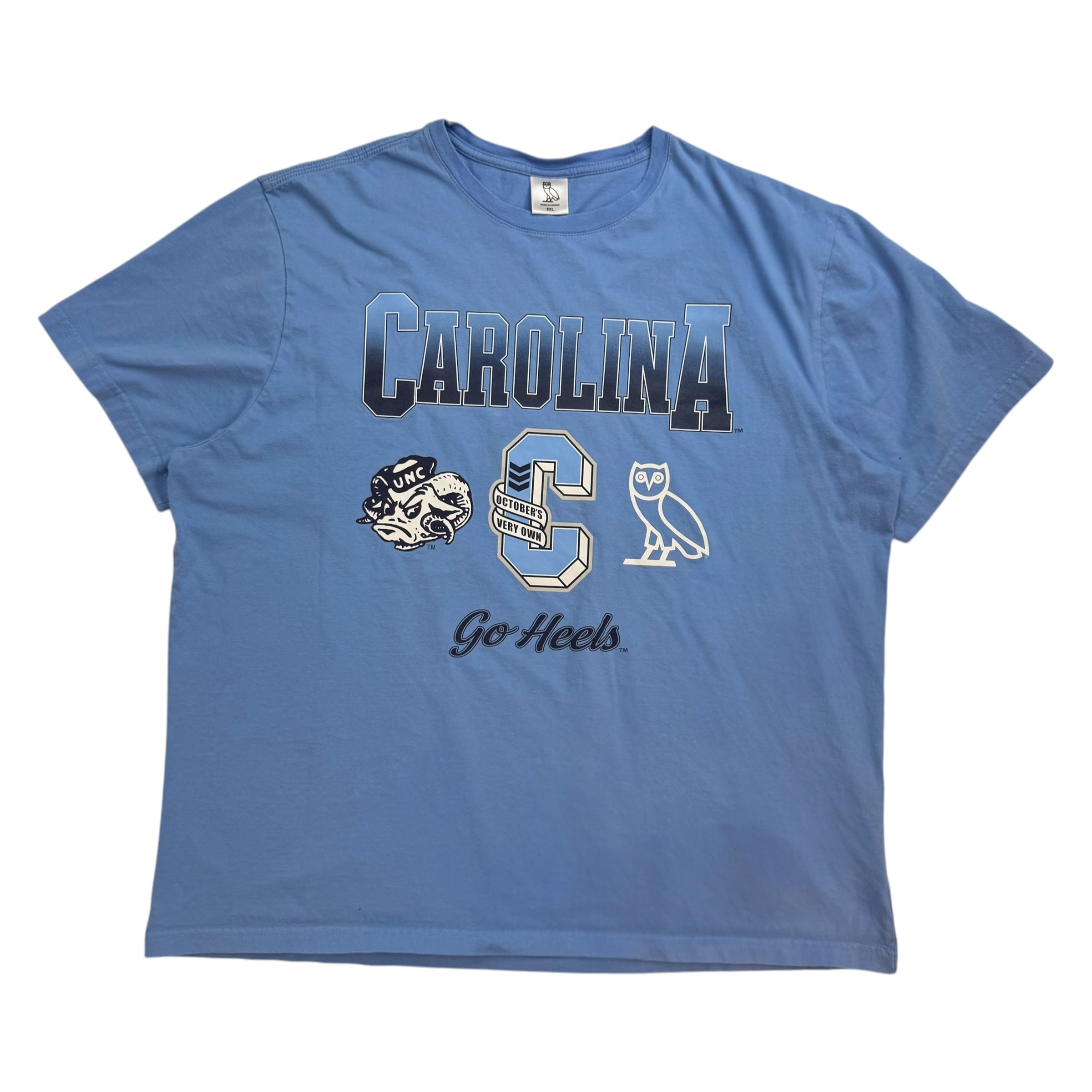 OVO x NCAA Carolina Tarheels Tee Light Blue