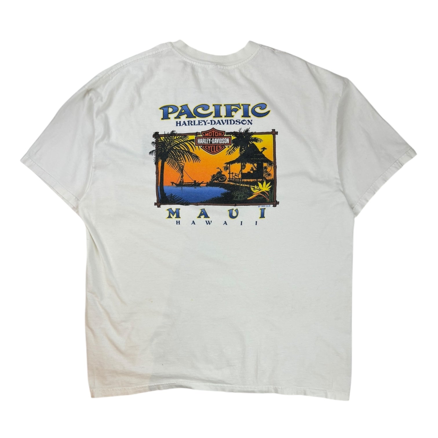 Vintage Pacific Maui Harley Davidson T-Shirt White