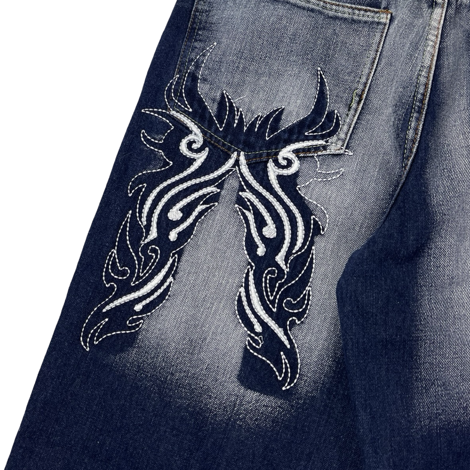 Vintage Y2K Cyber Embroidered Denim Shorts
