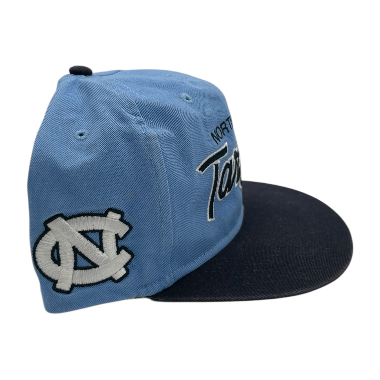 Vintage UNC Tar Heels Double Line Script Snapback Hat Blue/Navy