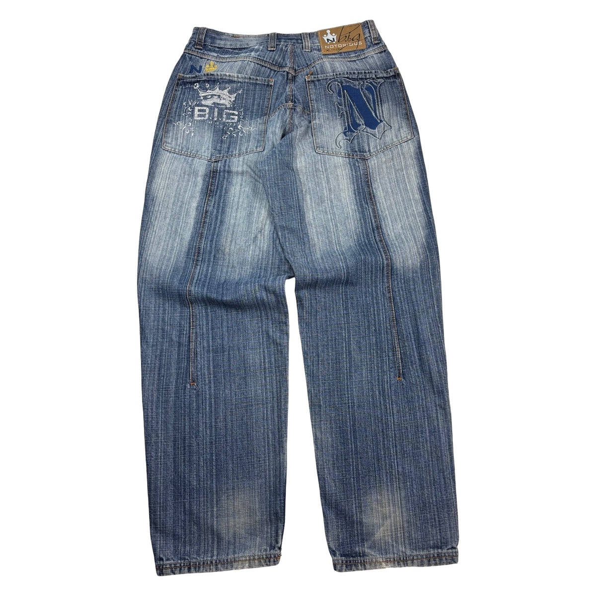 Vintage Y2K Notorious B.I.G. Embroidered Jean Navy Wash