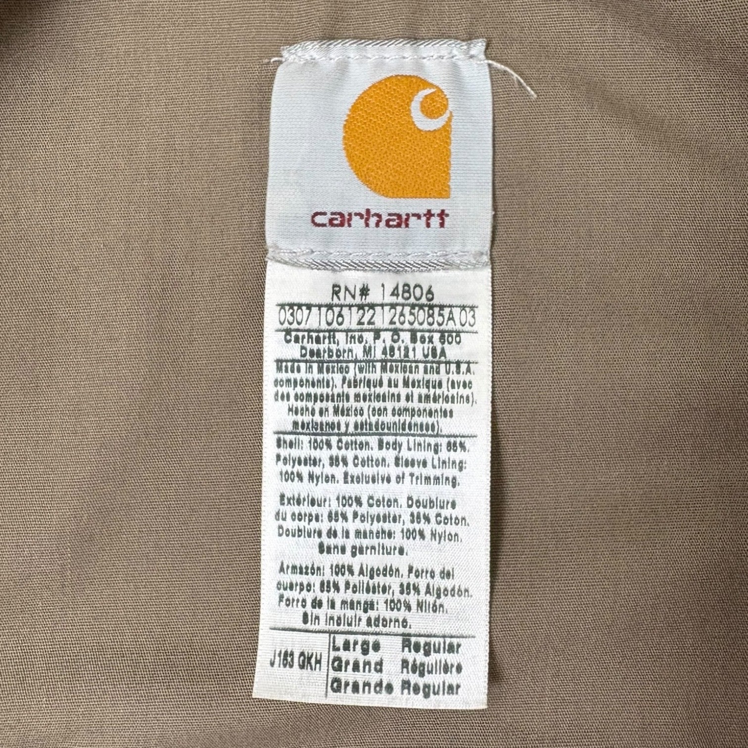 Vintage Carhartt Wylie J163 Jacket Tan