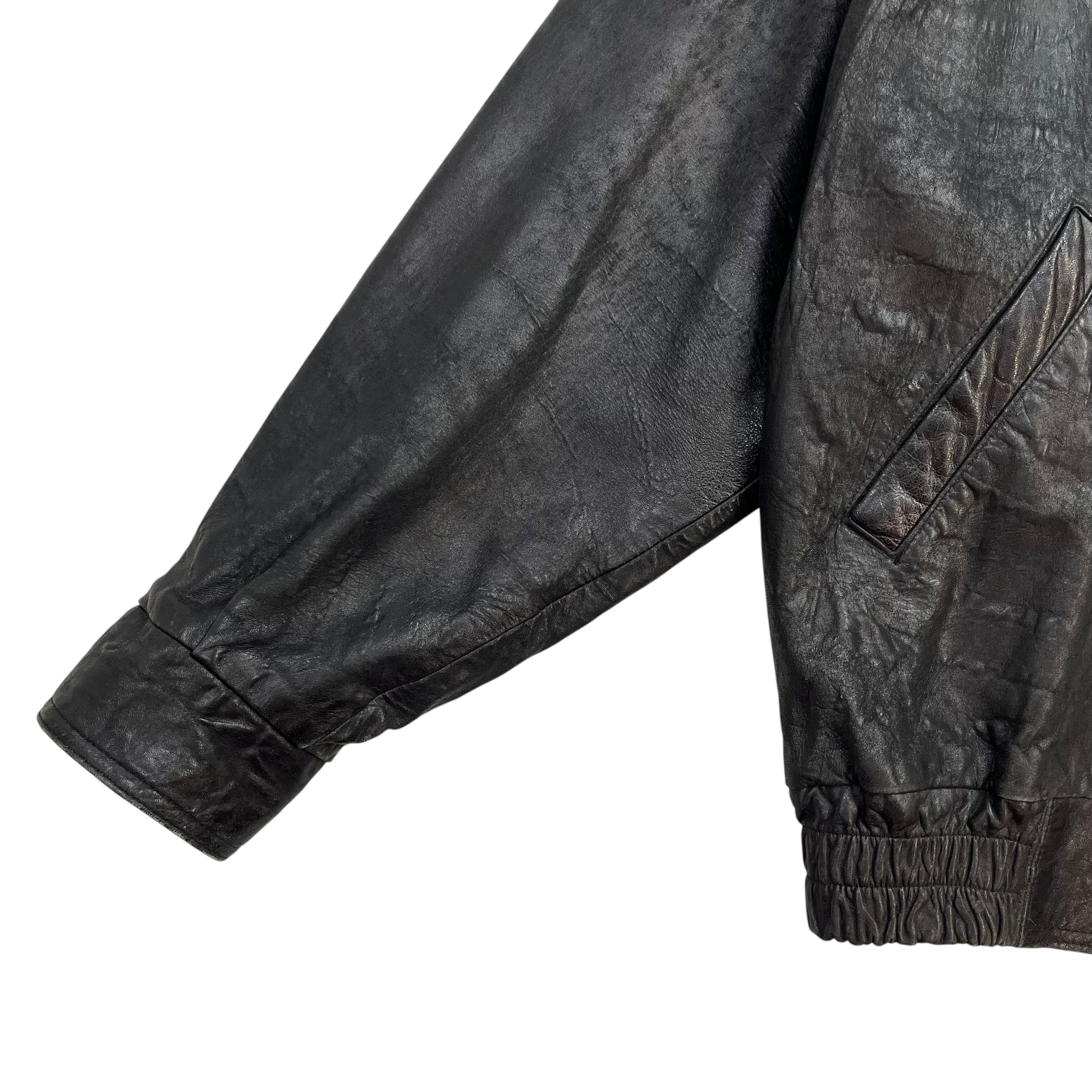Vintage Ocean West Leather Jacket Black