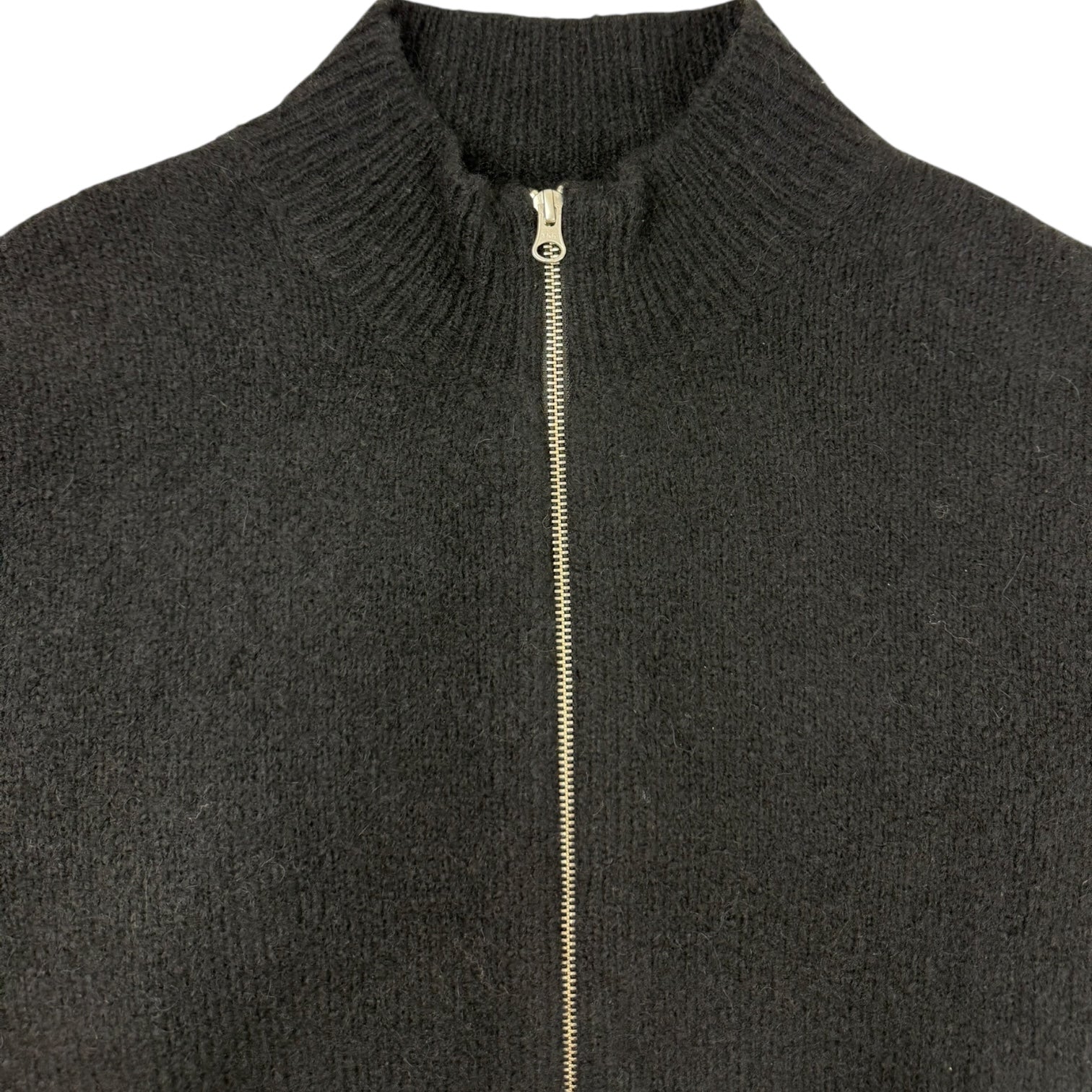 Stussy Brushed Mock Neck Zip-Up Sweater Black