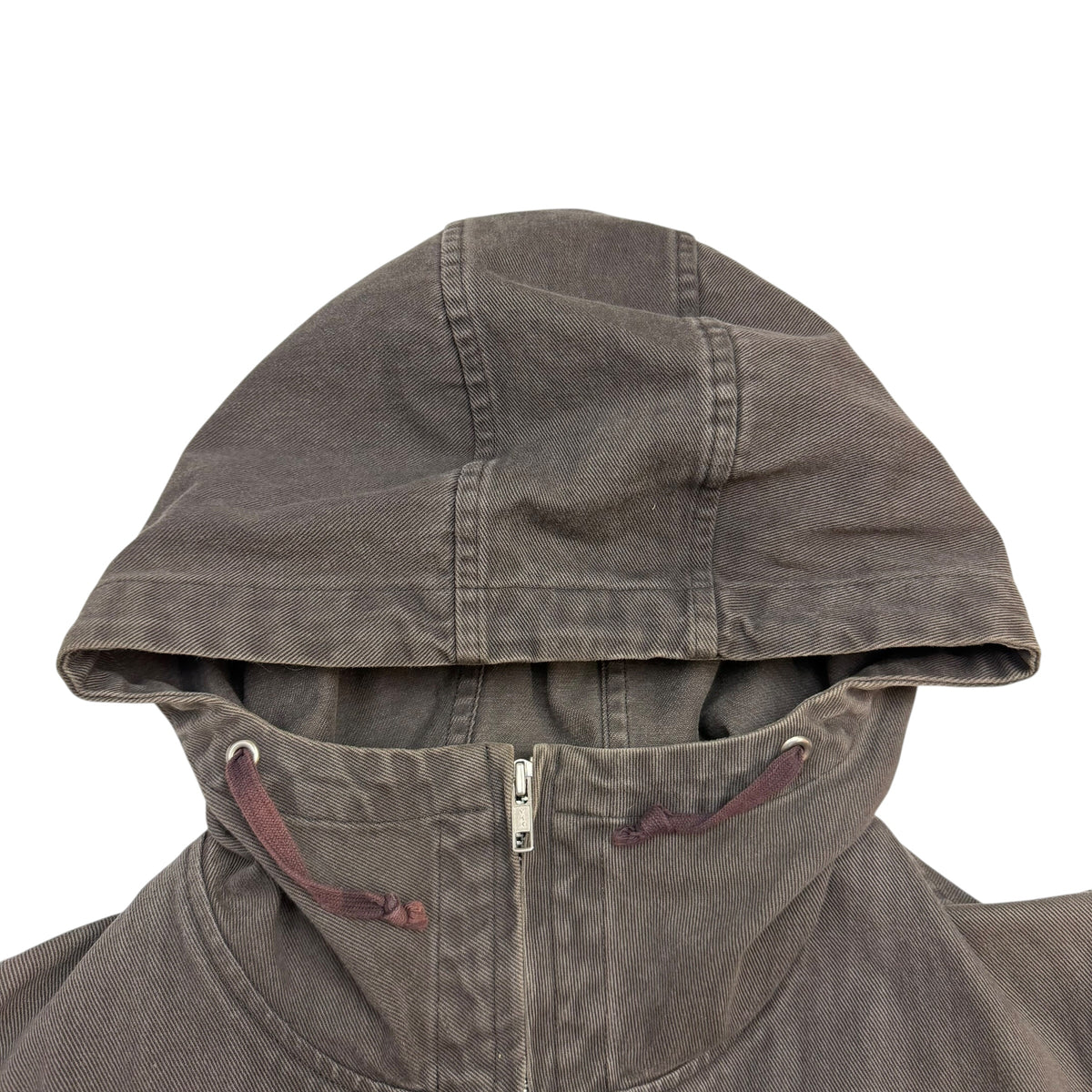 Vintage AD2001 Comme Des Garçons Homme Denim Zip Up Hooded Jacket Brown