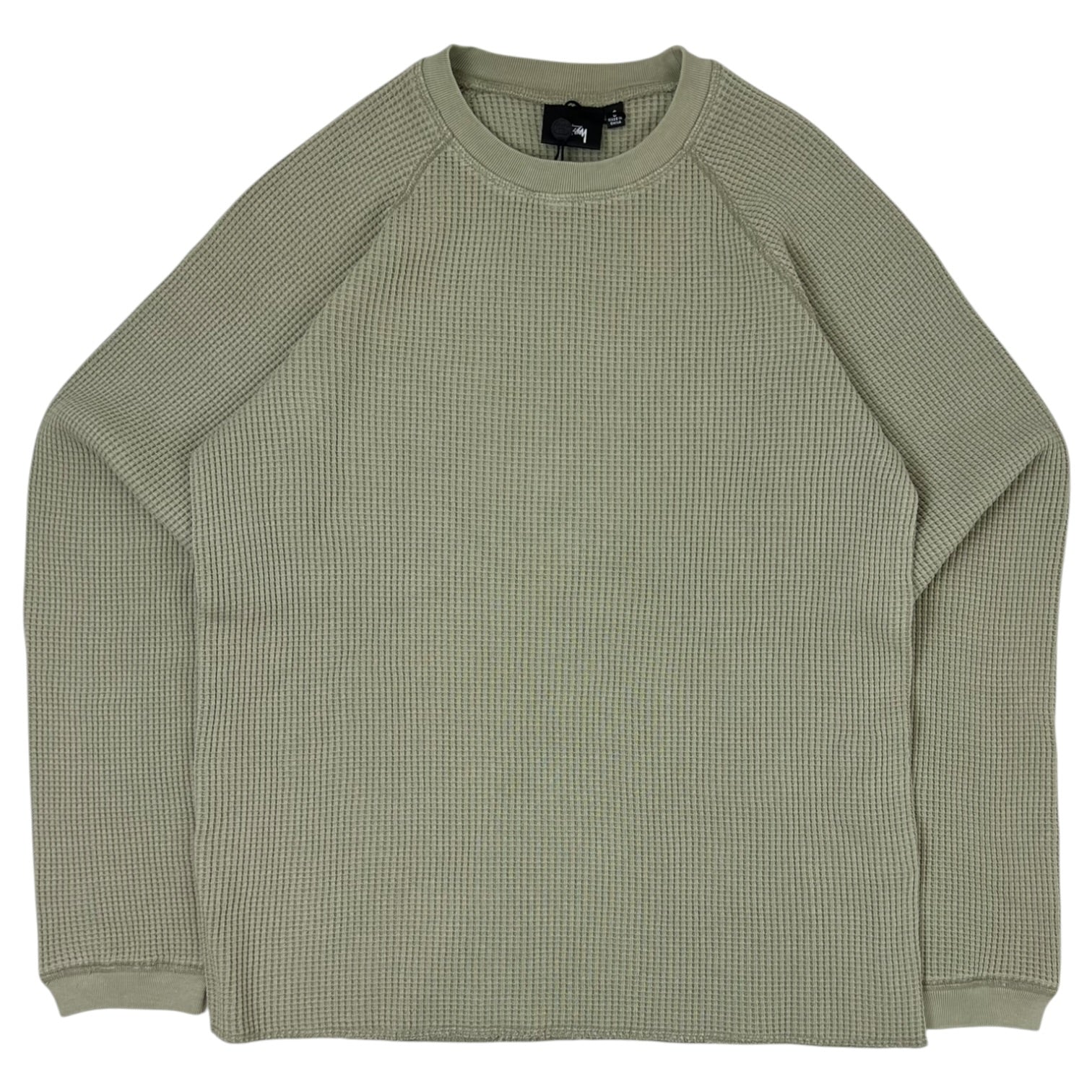 Stussy Raglan Thermal Long Sleeve T-Shirt Sage Green