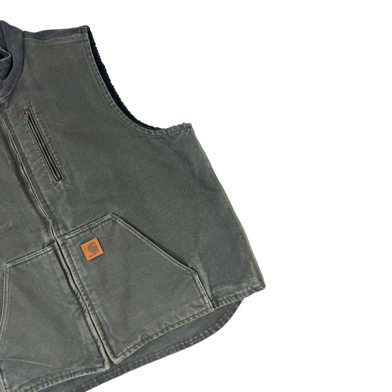 Vintage Carhartt Workwear Sherpa Lined Vest Olive