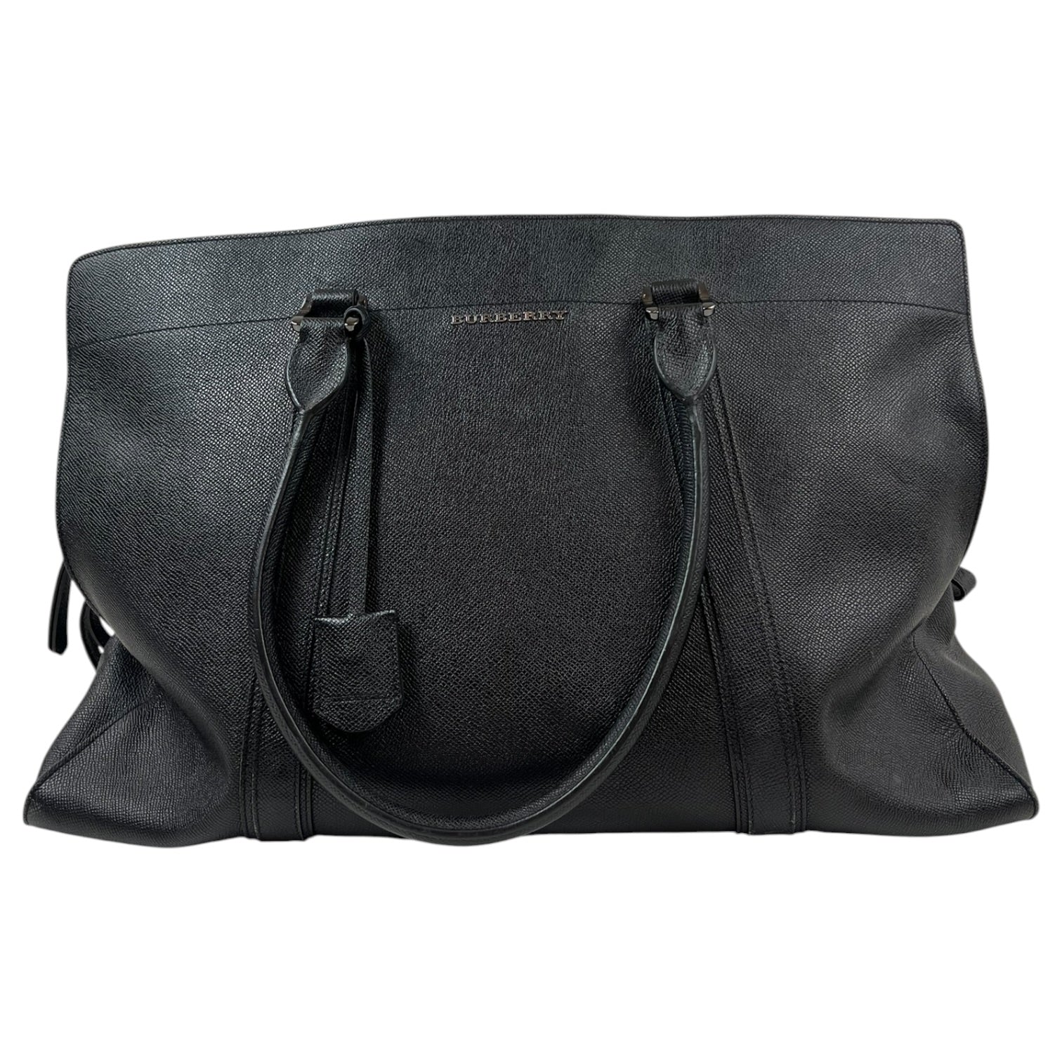 Burberry Saffiano Leather Tote Bag Black