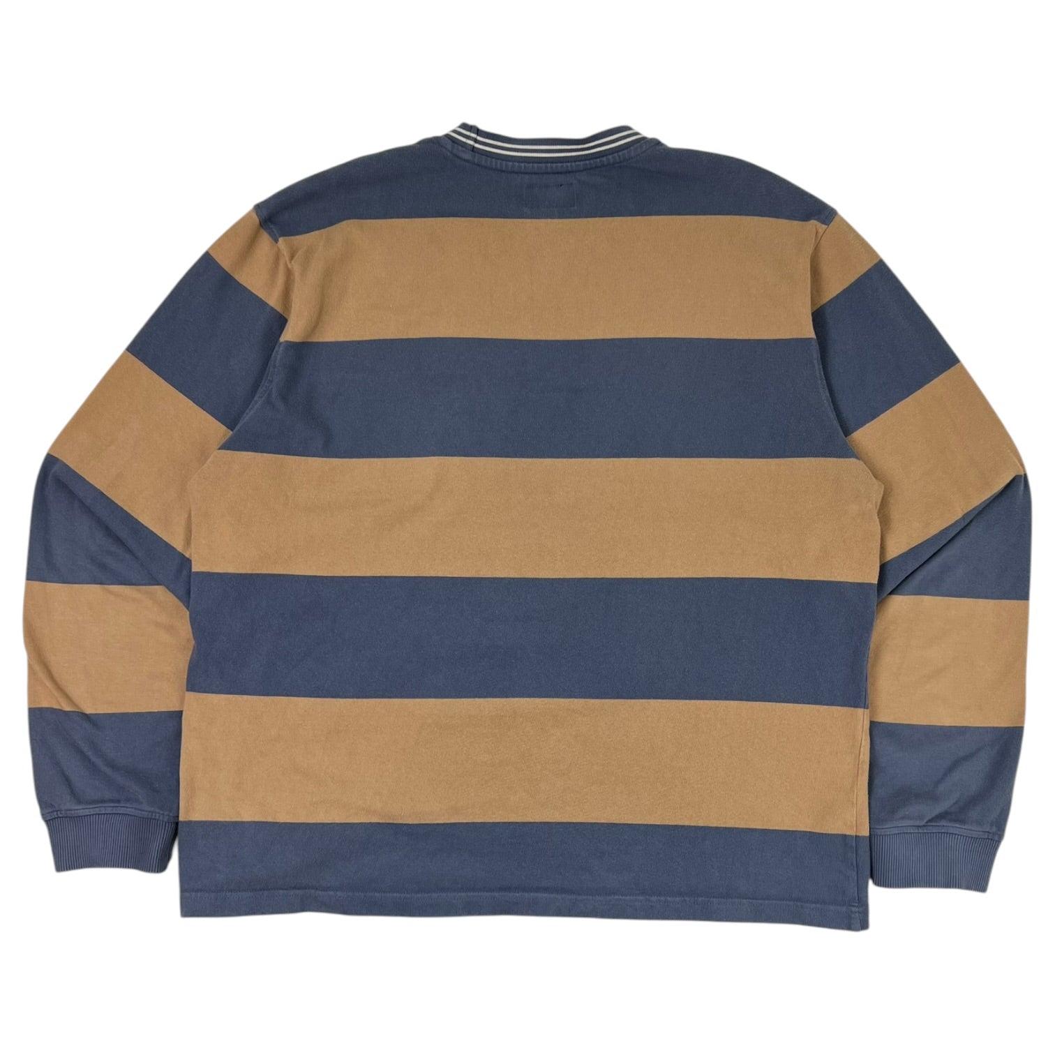Stussy Moore Striped Long Sleeve Crew T-Shirt Navy/Tan