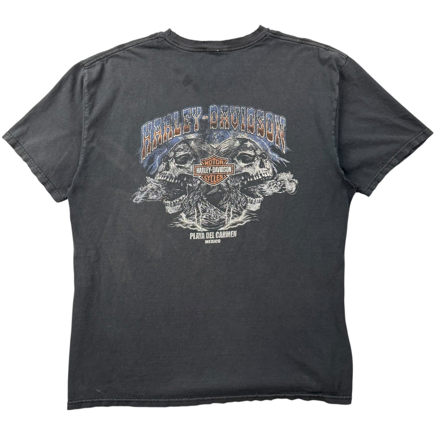 Vintage Harley Davidson Of Playa Del Carmen, Mexico Tee Black
