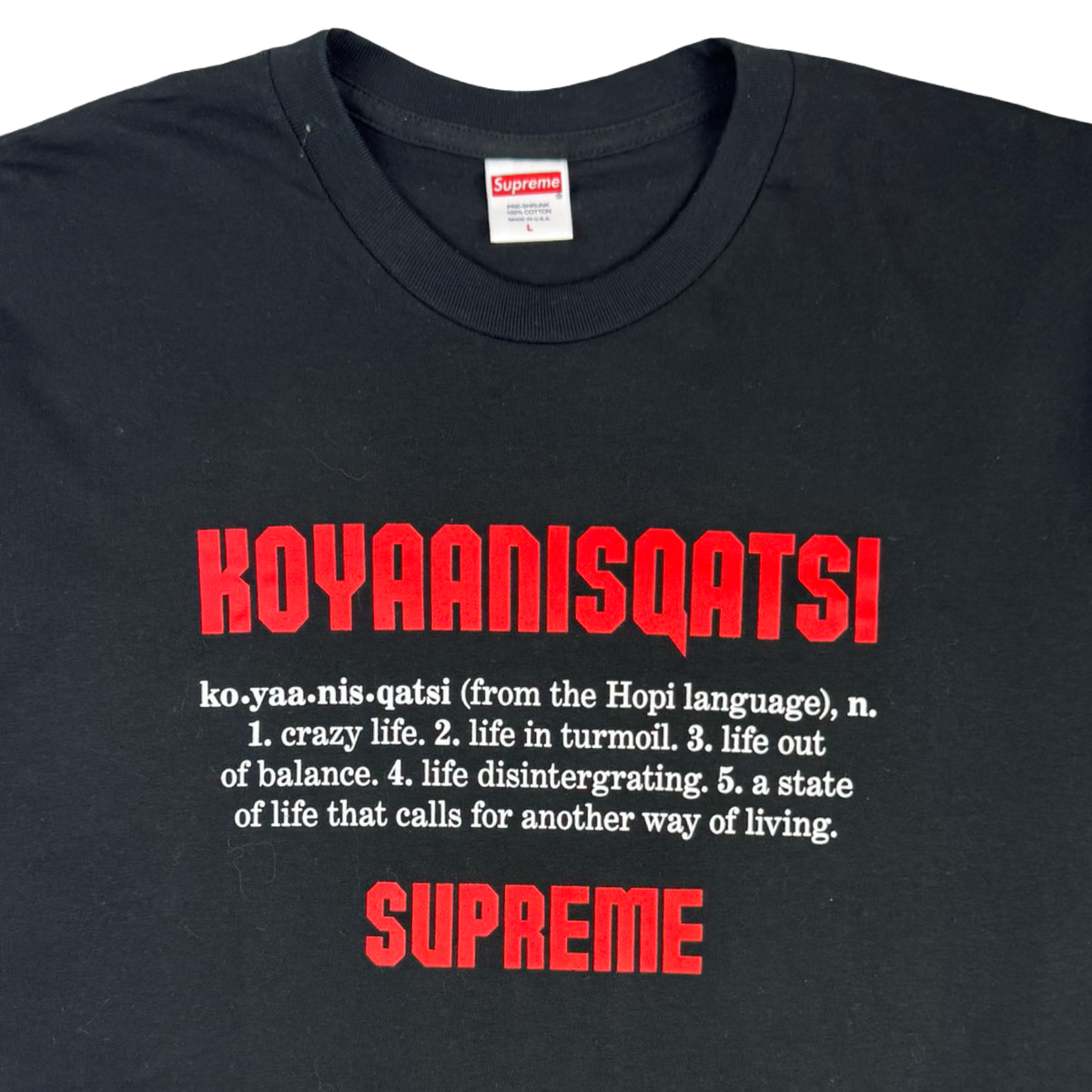 Supreme Koyaanisqatsi Tee Black