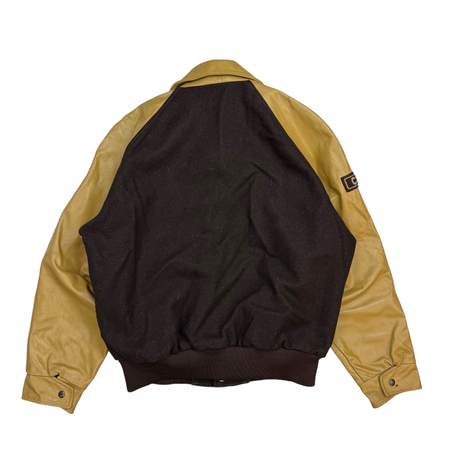 1980s Leather Letterman Jacket Brown/Tan