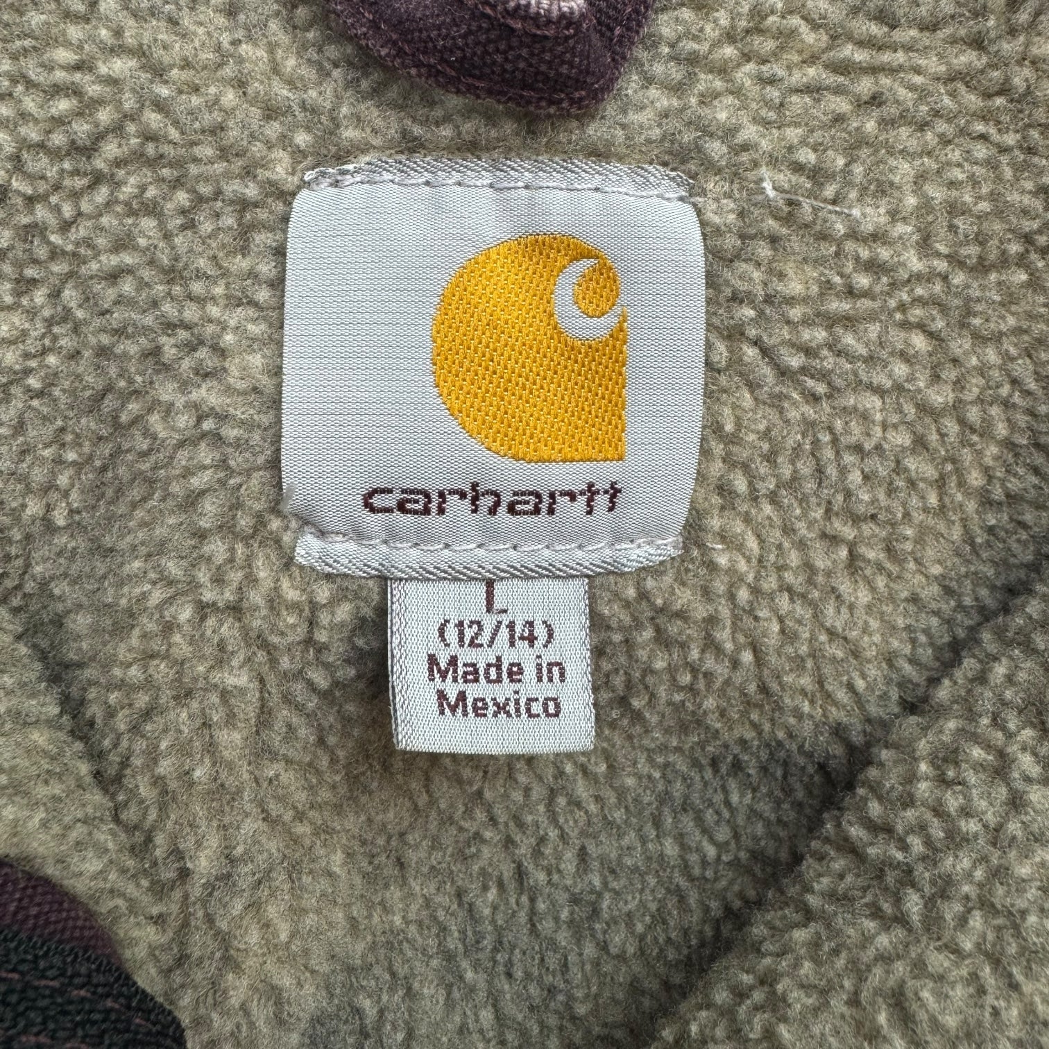 Vintage Youth Carhartt Detroit Hooded Fleece Lined Jacket Maroon