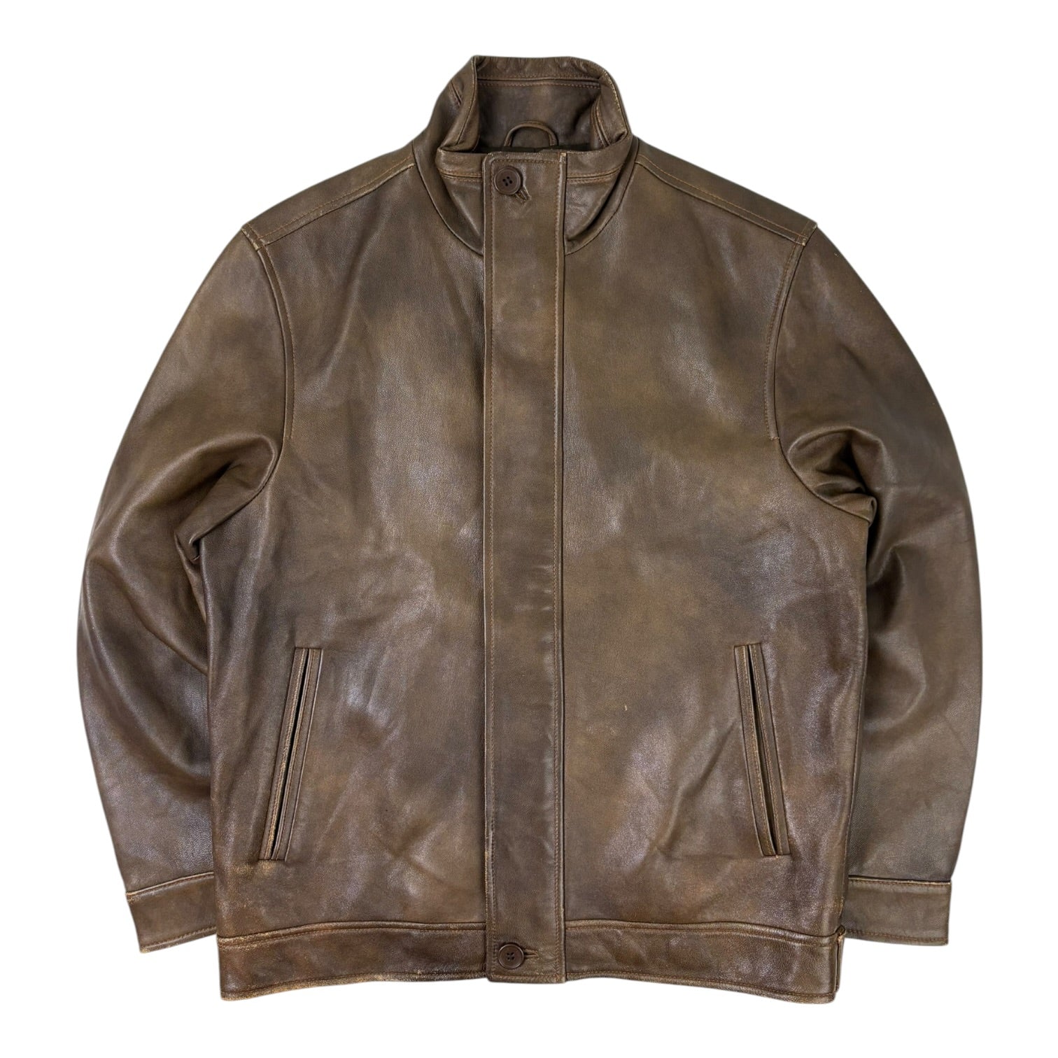 (W) Vintage 1997 Balenciaga Leather Jacket Brown