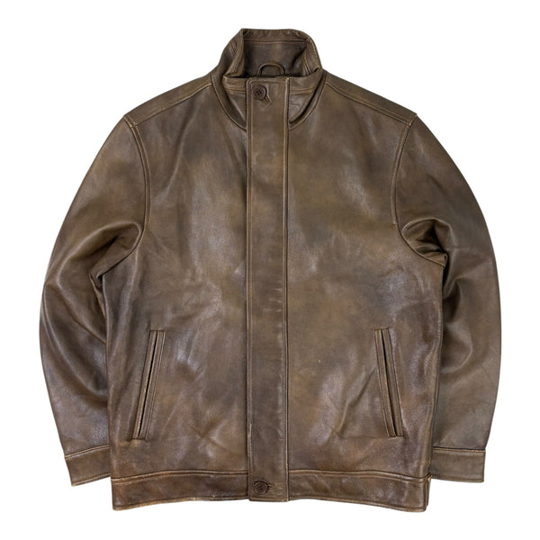 (W) Vintage 1997 Balenciaga Leather Jacket Brown