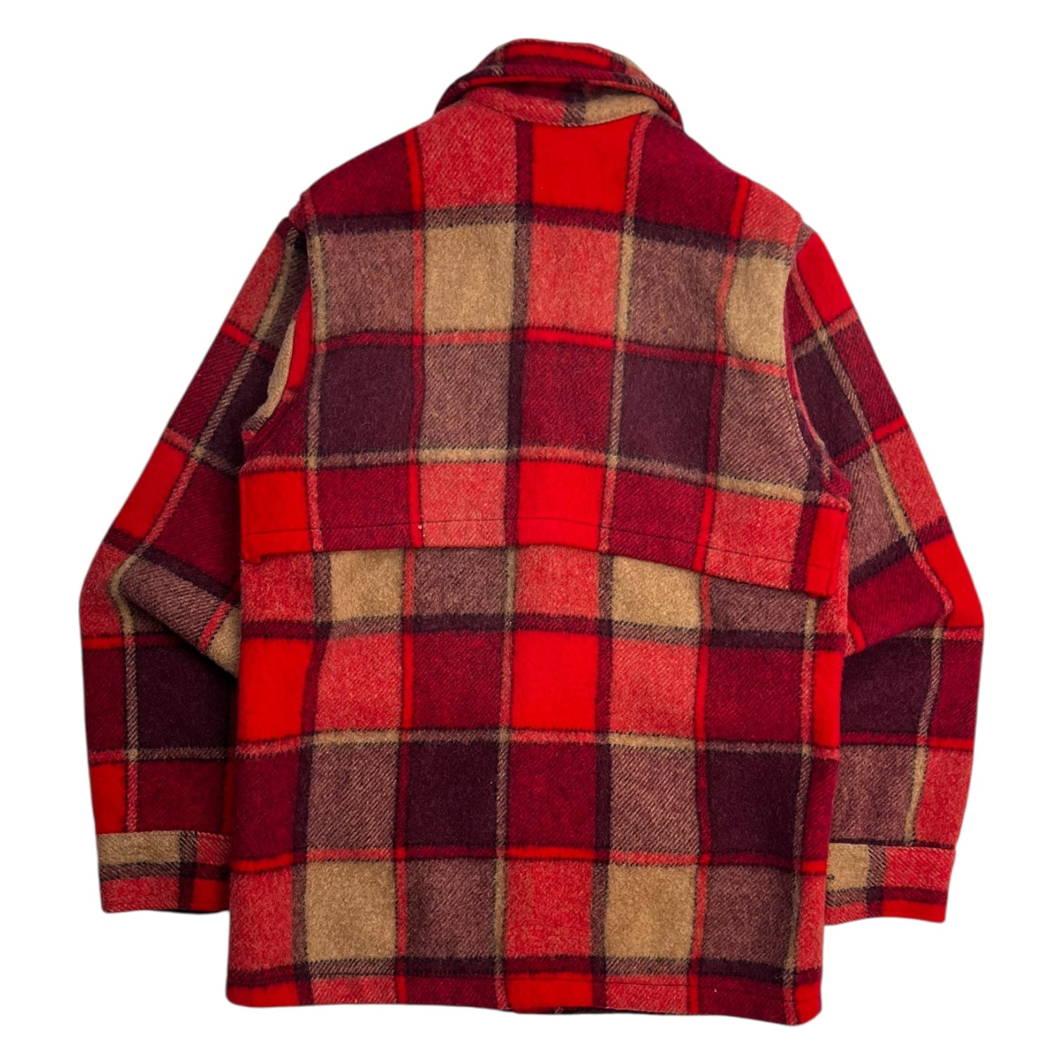Vintage Lumber King Heavy Wool Checkered Button-Up Shirt Reds