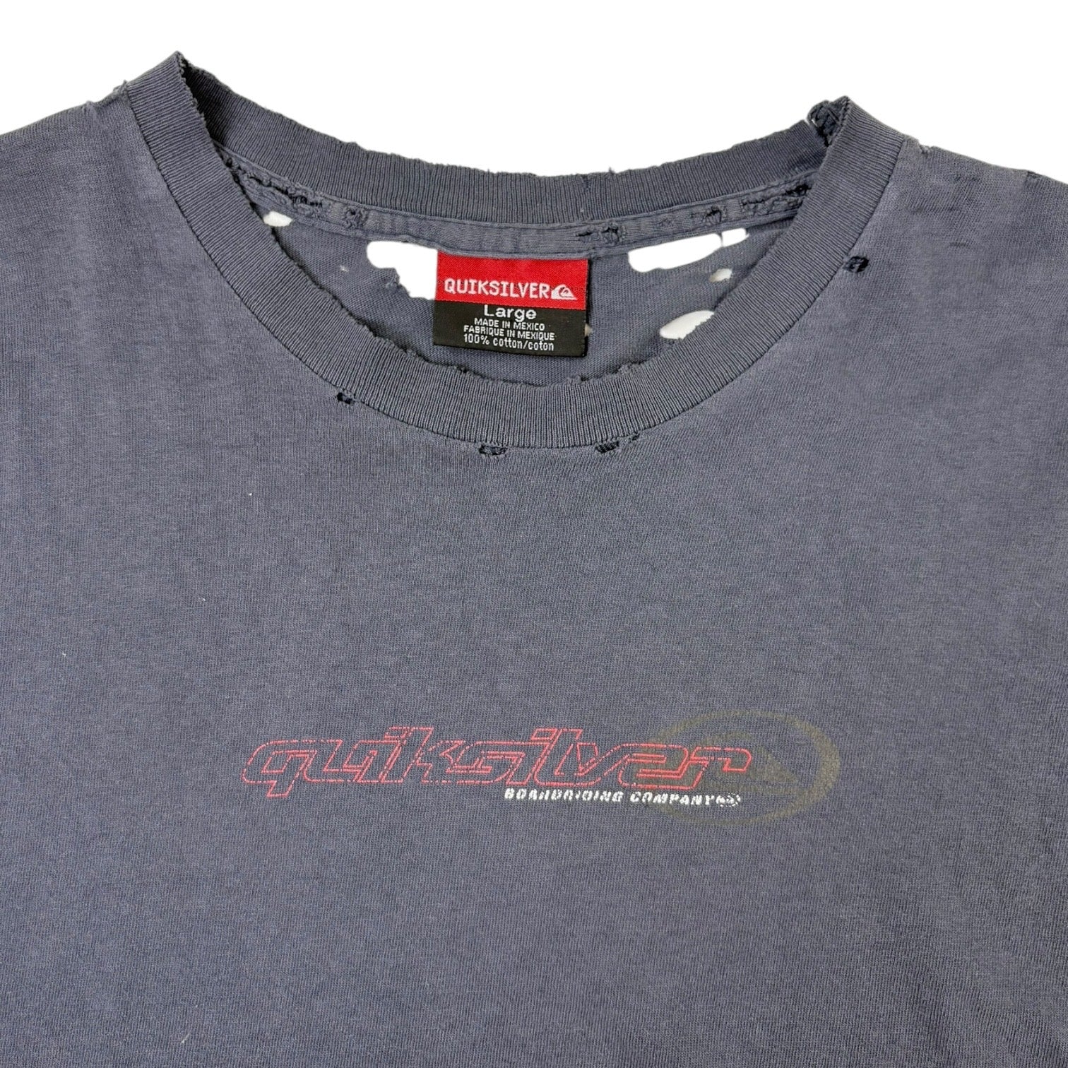 Vintage Quiksilver Distressed “Boardriding Company” T-Shirt Navy