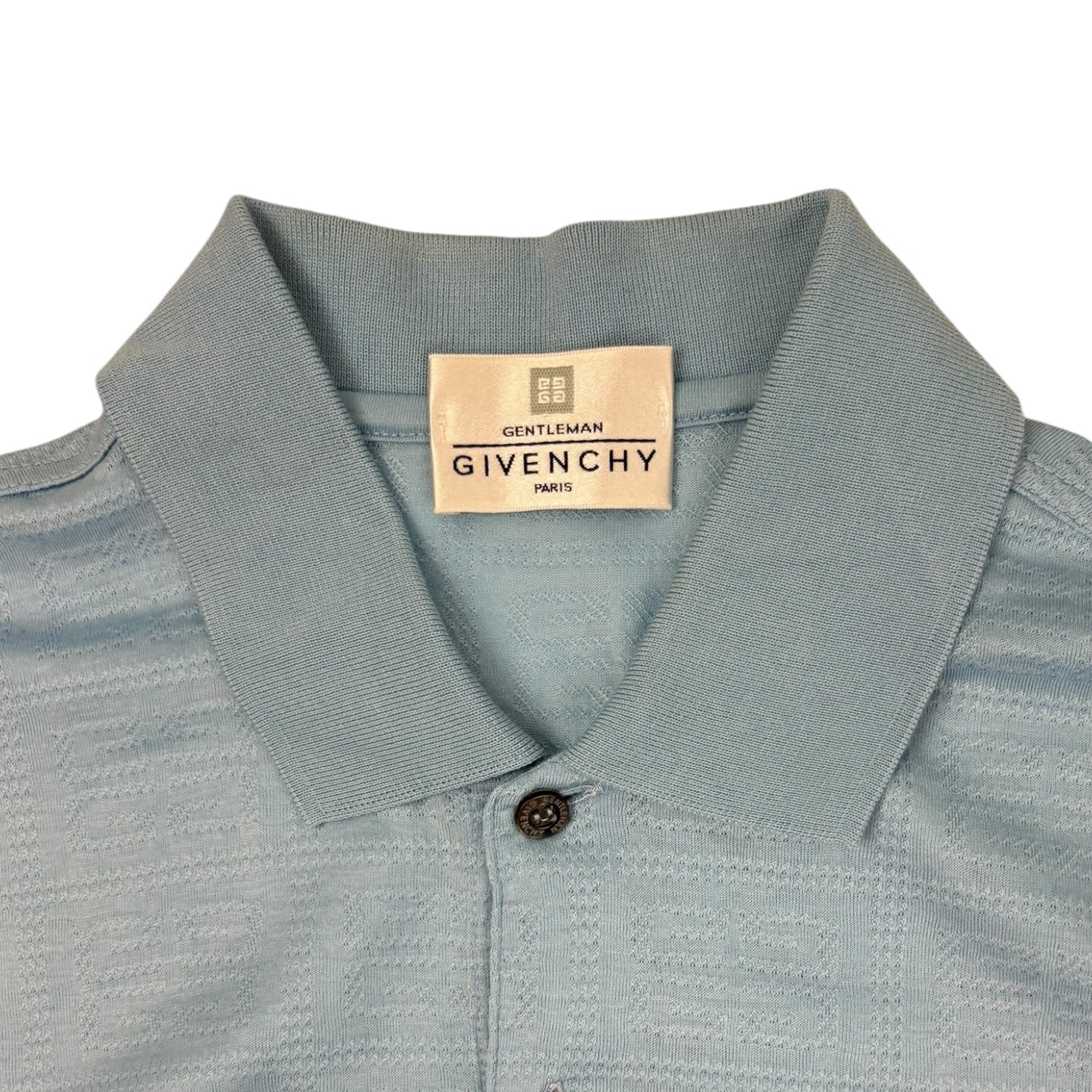 Vintage Givenchy Button-Up T-Shirt Light Blue