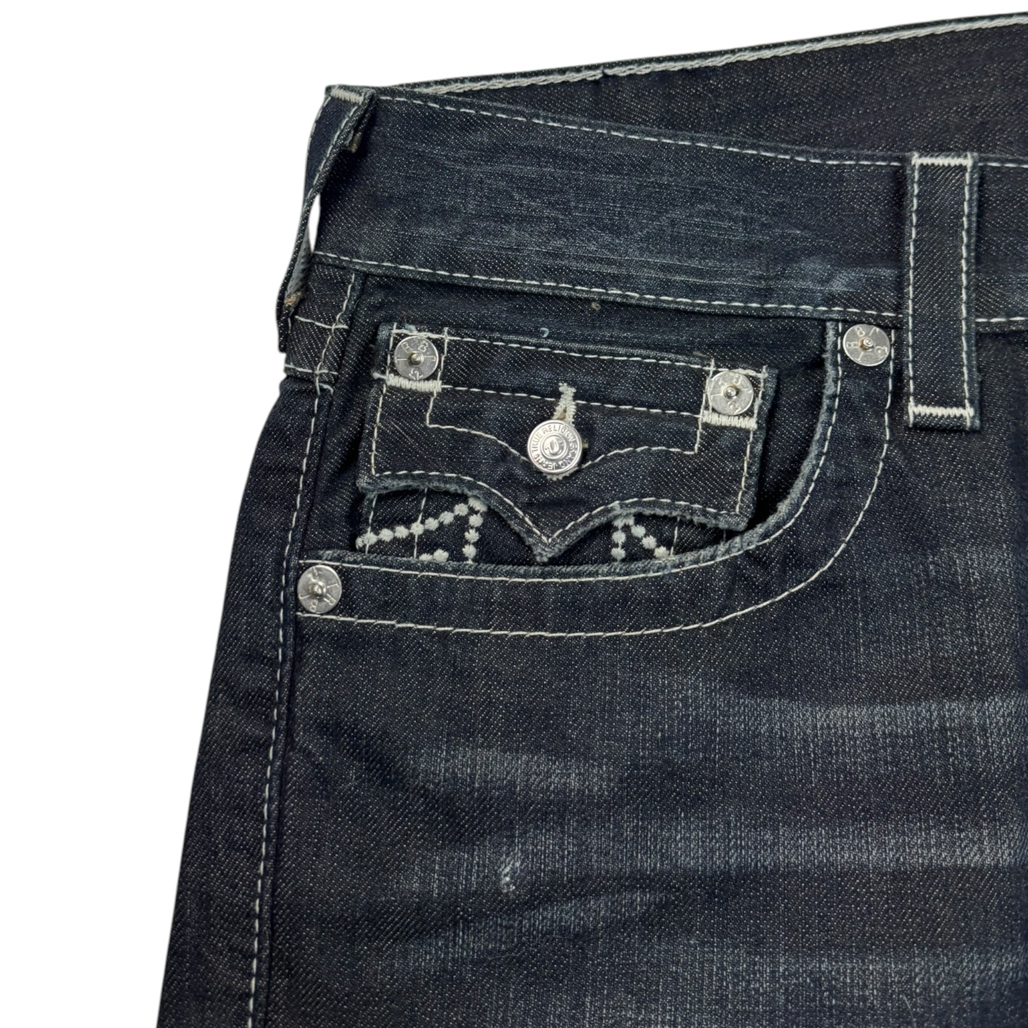Vintage True Religion Contrast Stitch Bottoms Black