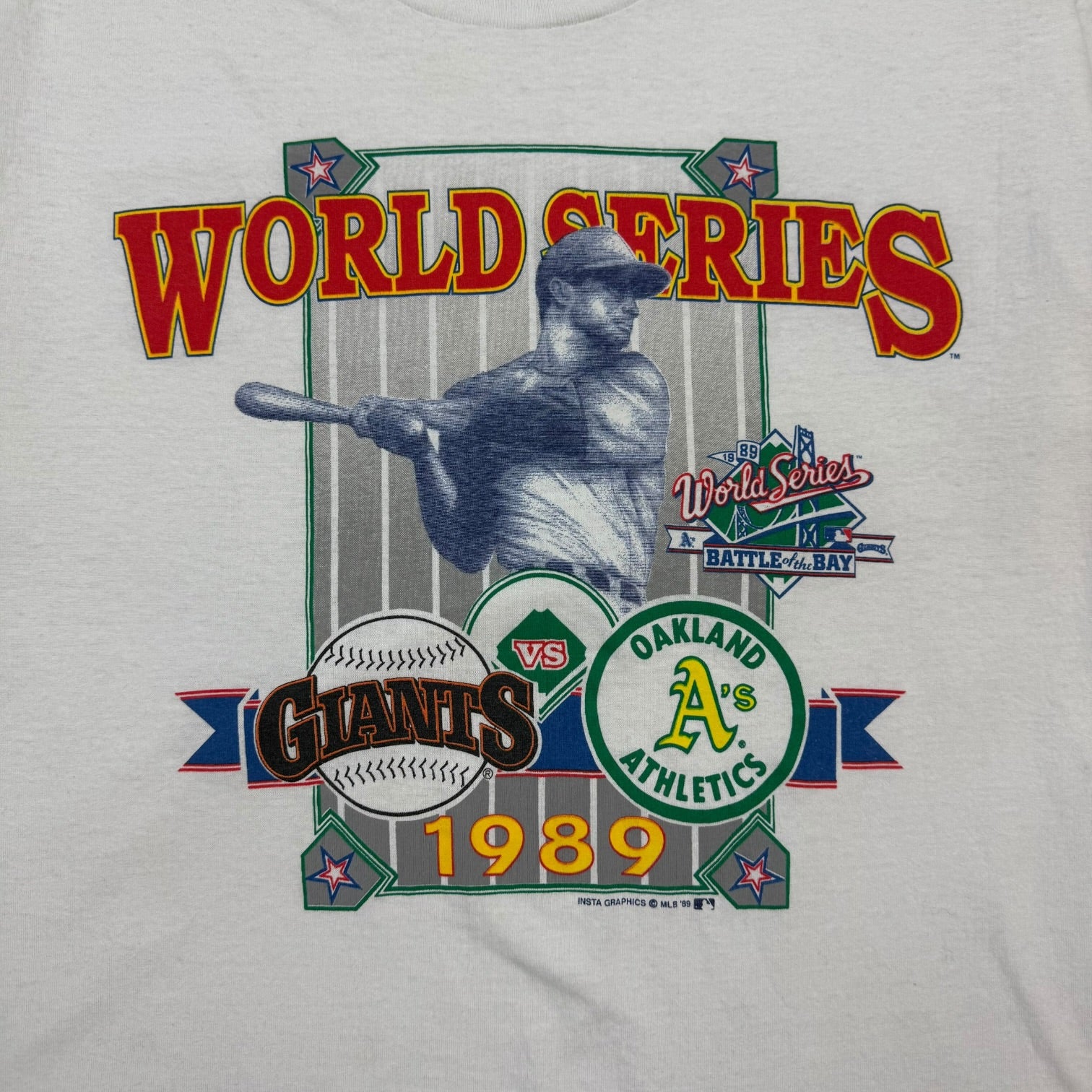 1989 MLB World Series Giants Vs Athletics Tee White