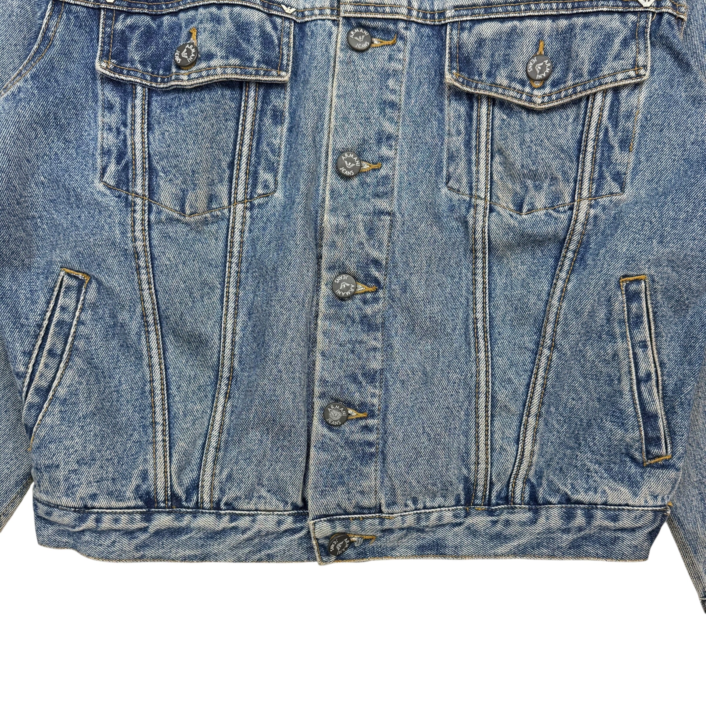 Vintage Armani Jeans Denim Jacket Light Wash