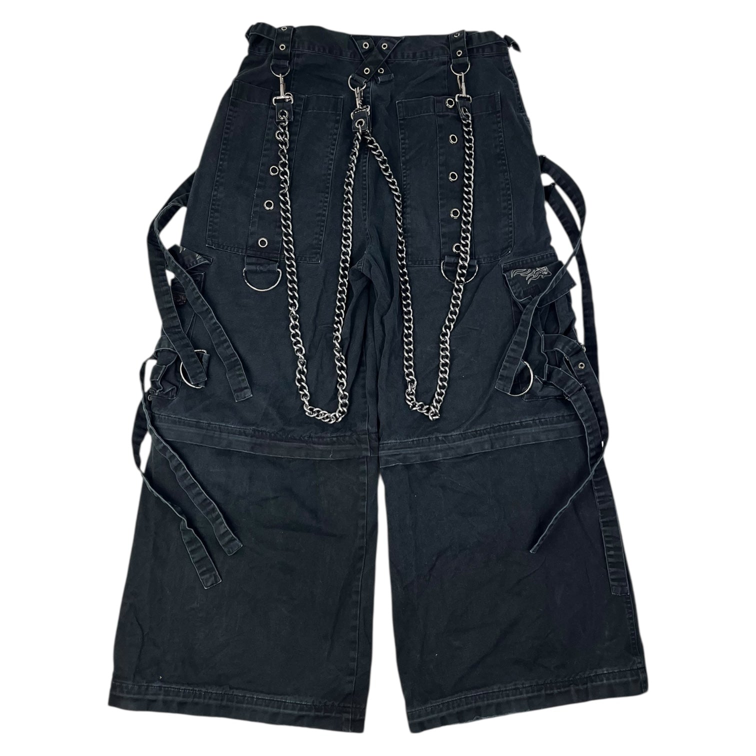 Vintage Y2K Mercy Goth Rave Fringe Baggy Pants