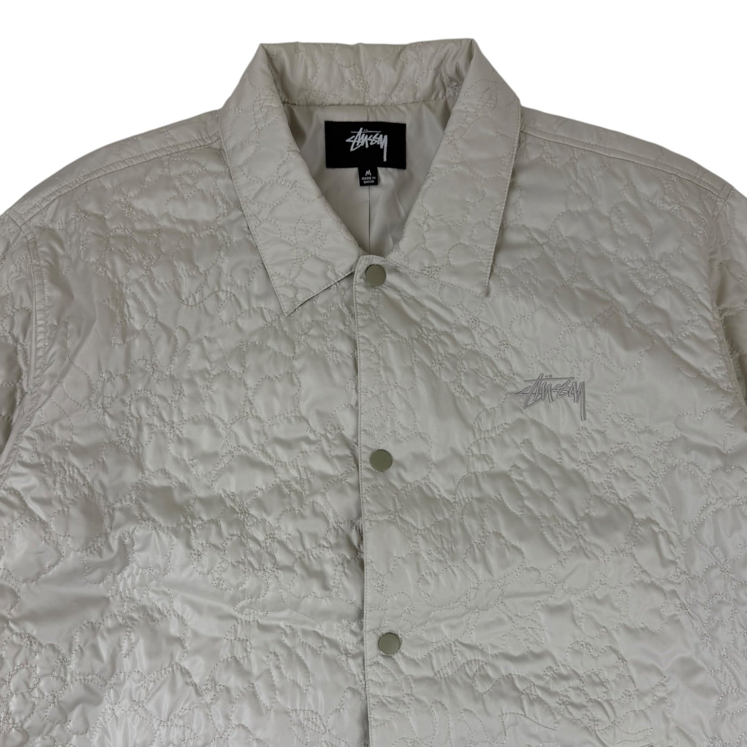 Stussy Ritters Long Quilted Jacket White