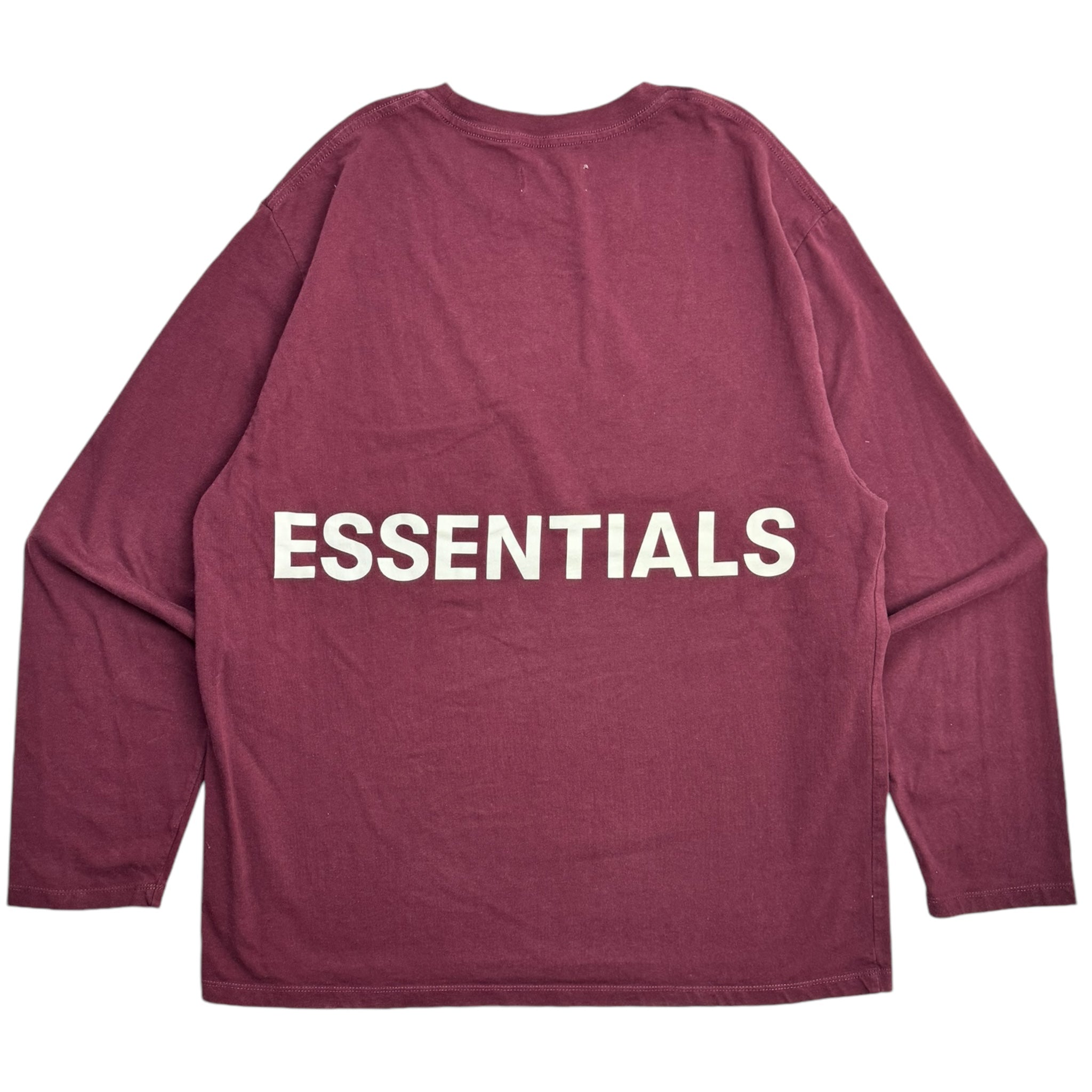 Essentials Fear Of God Back Logo L/S Burgundy