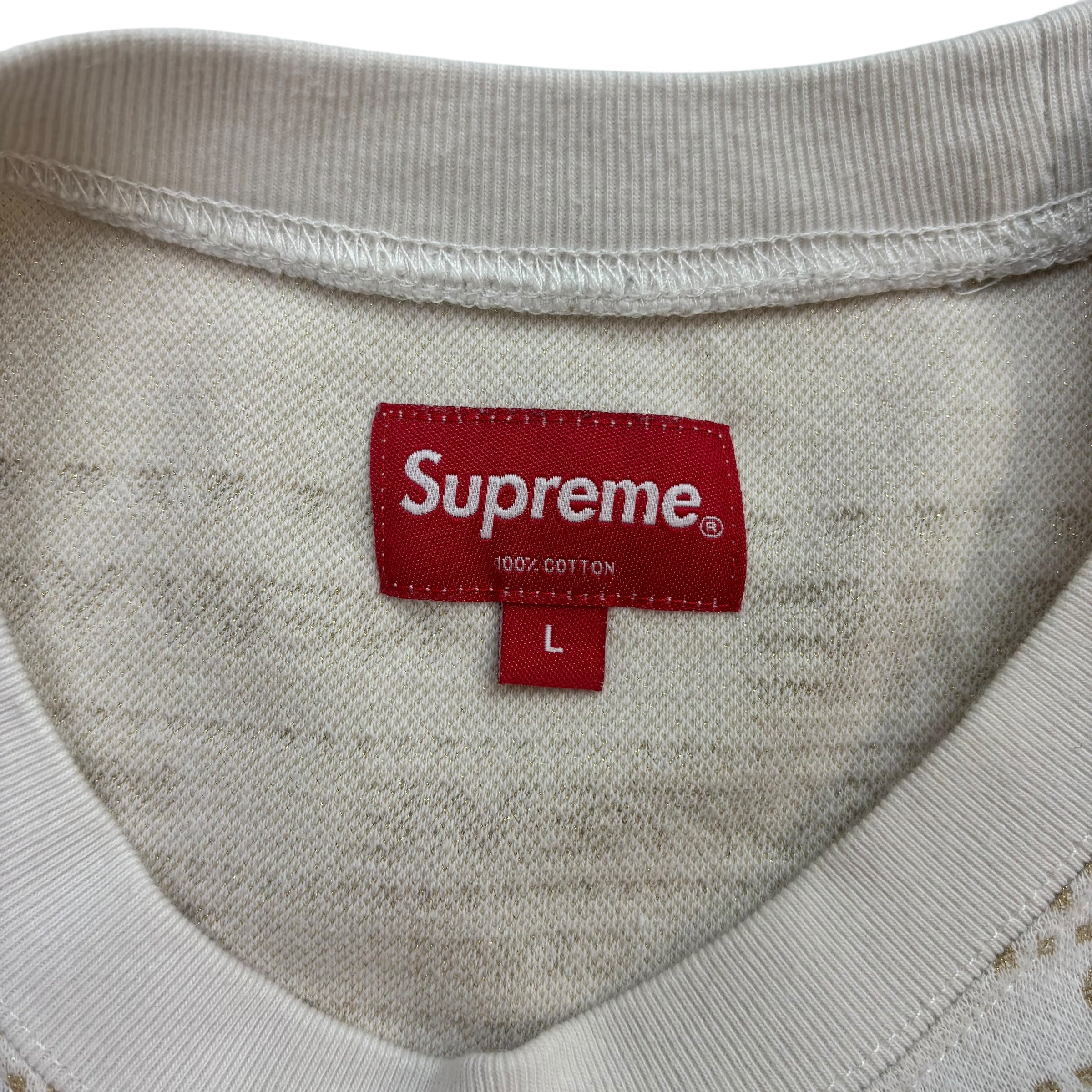 Supreme Metallic Jacquard Crewneck White