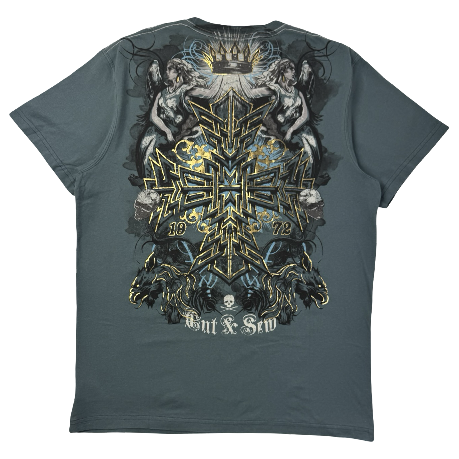 Y2K Marc Eckō Cut & Sew Cyber Gothic Cross Sleaze T-Shirt