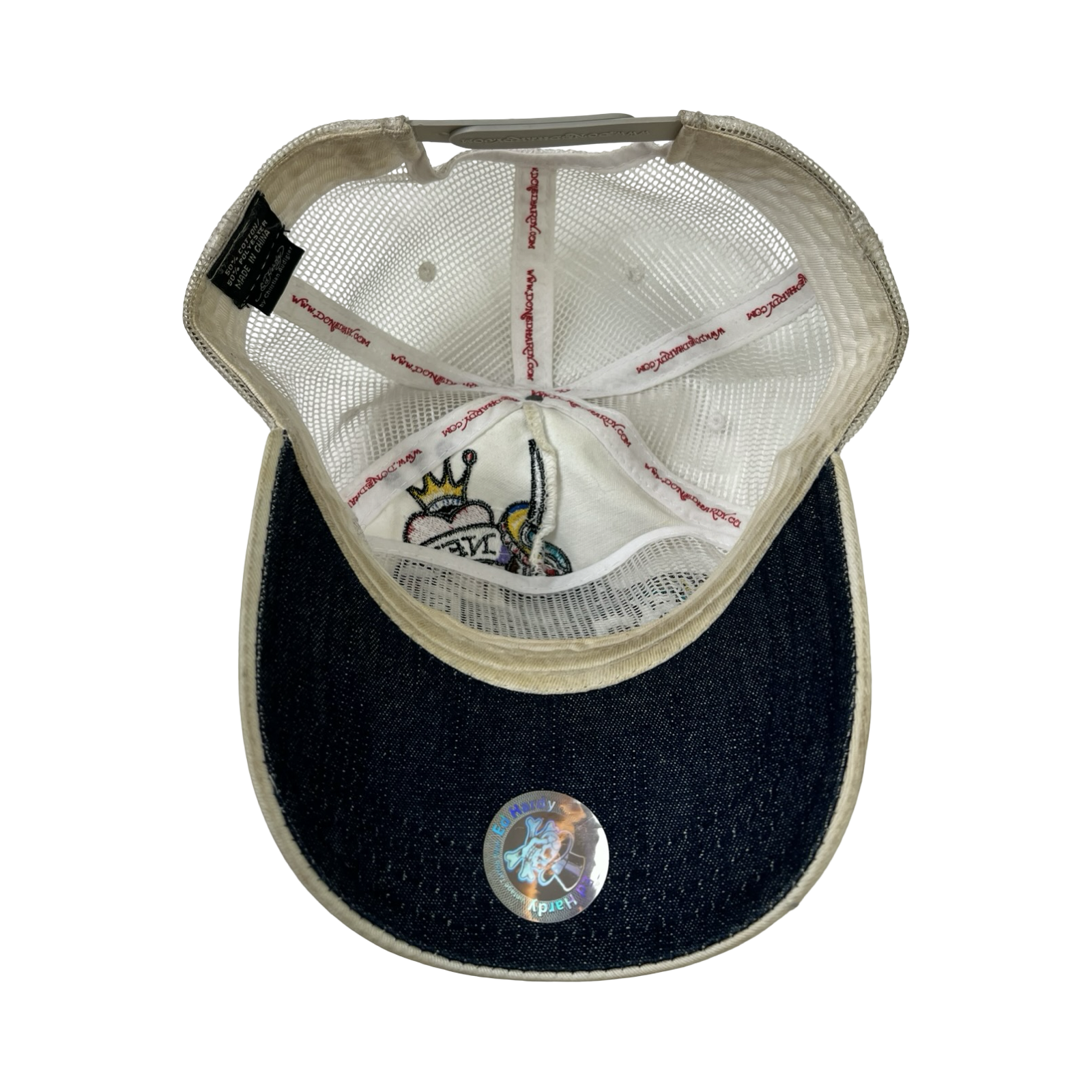 Vintage Ed Hardy by Christian Audigier White Mesh Tattoo Trucker Hat