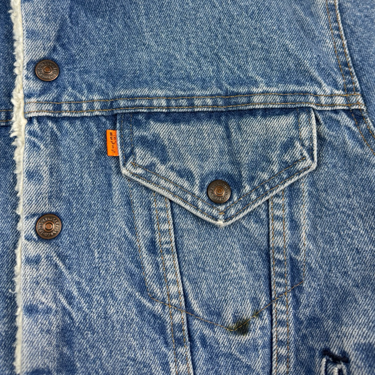 Vintage ‘70s Levi's Orange Tab Denim Sherpa Denim Jacket