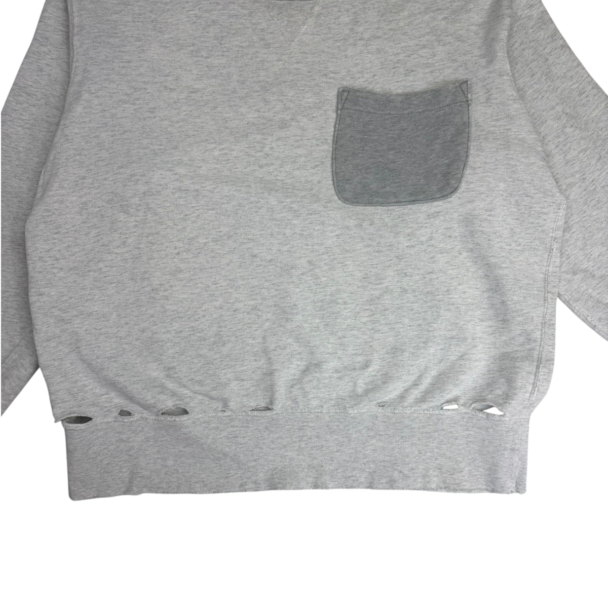 Runabout Goods Distressed Pocket Crewneck Grey
