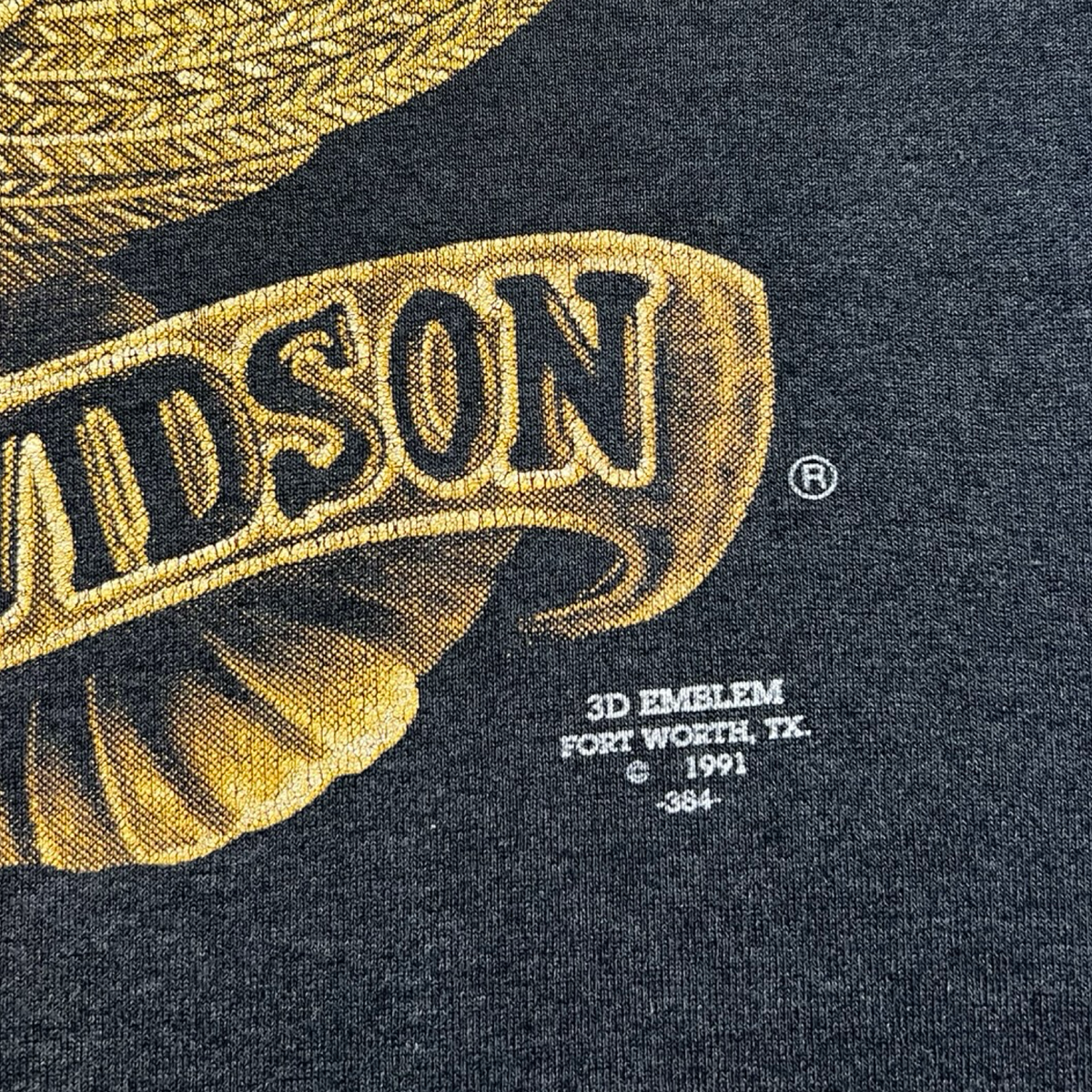 1991 Harley Davidson Montreal Skyline 3D Emblem T-Shirt